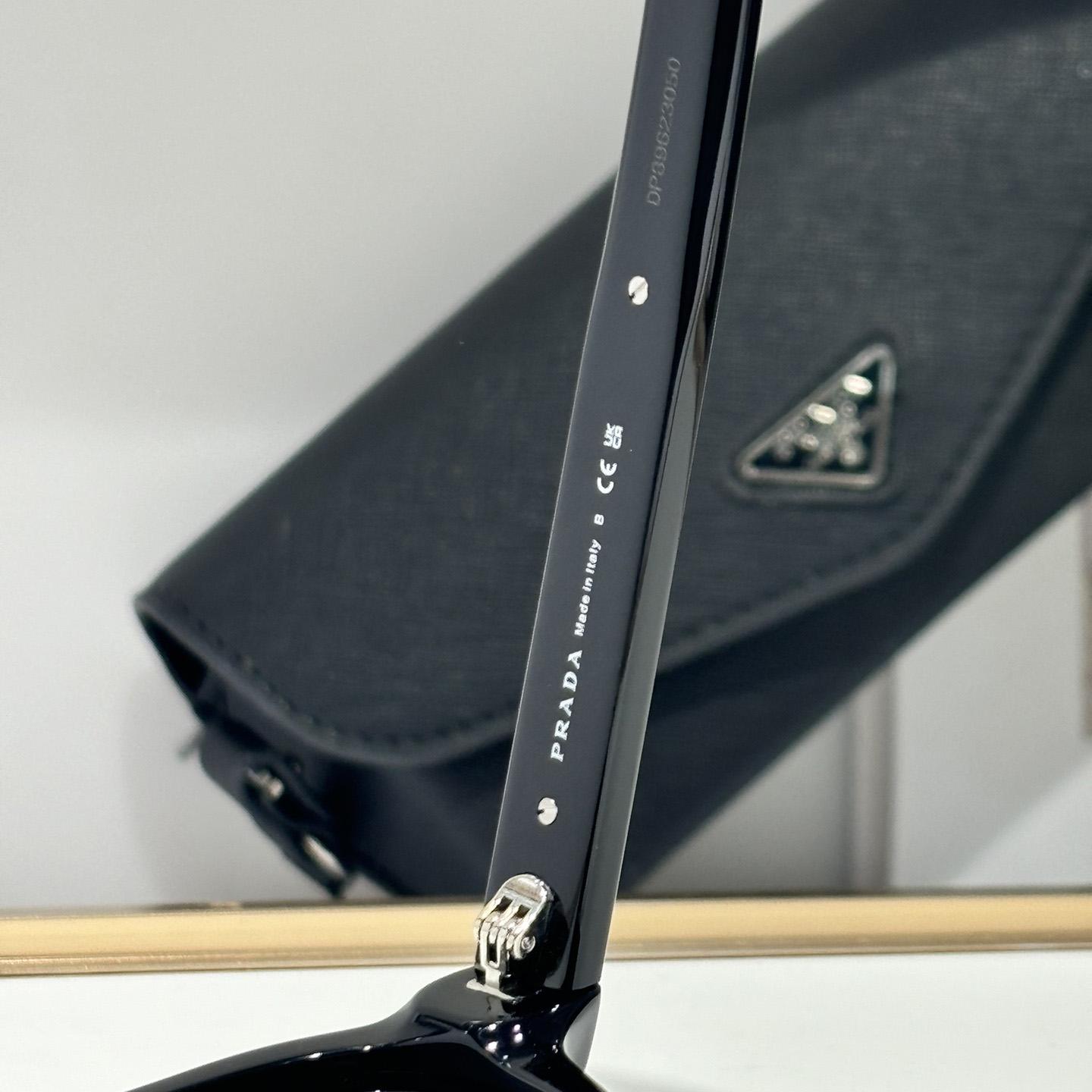 Prada Sunglasses With Iconic Metal Plaque   SPR A16SF - DesignerGu