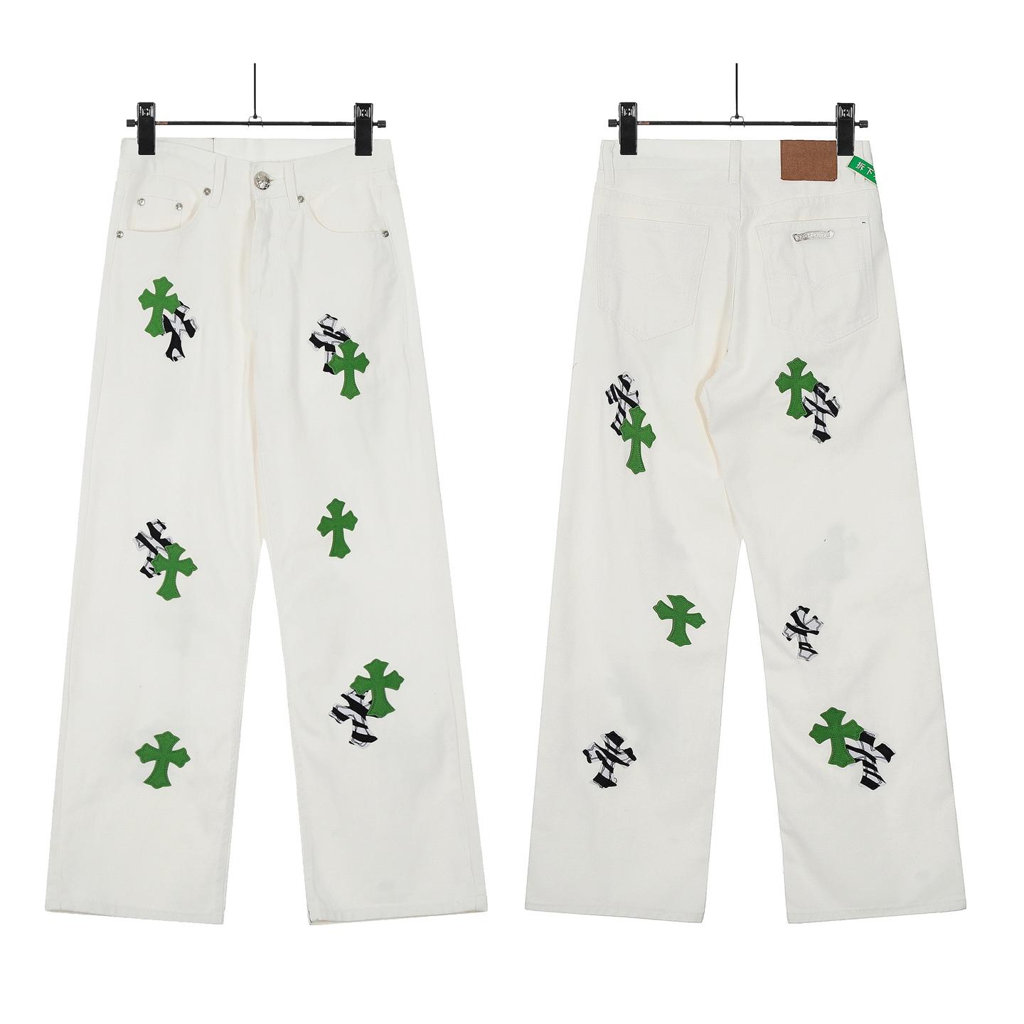 Chrome Hearts Cross Patch Jeans - DesignerGu