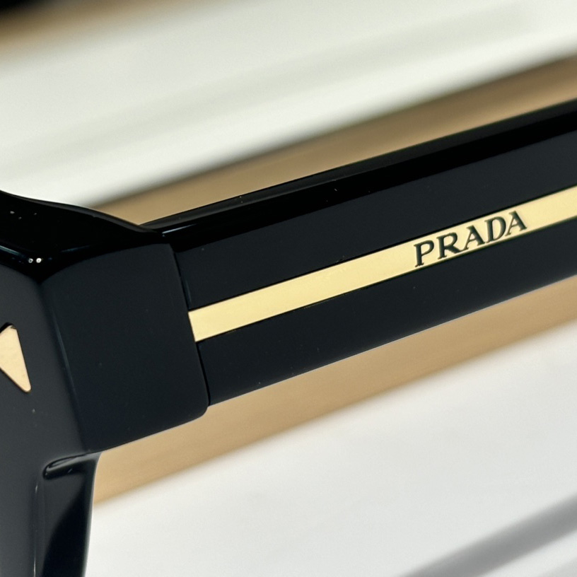 Prada Sunglasses With Iconic Metal Plaque   SPR A16SF - DesignerGu