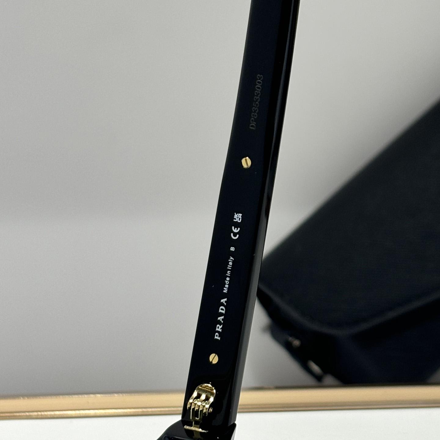 Prada Sunglasses With Iconic Metal Plaque   SPR A16SF - DesignerGu