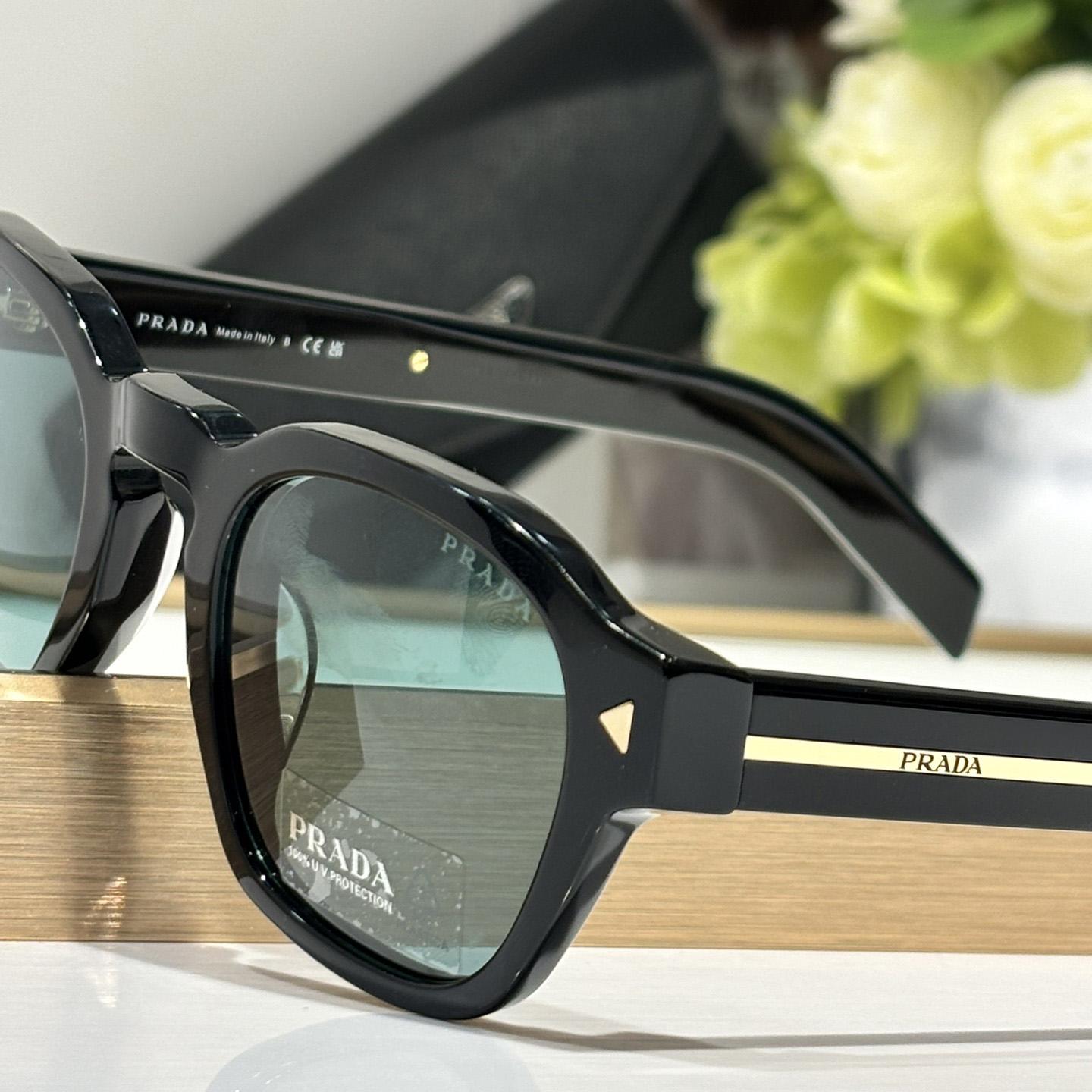 Prada Sunglasses With Iconic Metal Plaque   SPR A16SF - DesignerGu