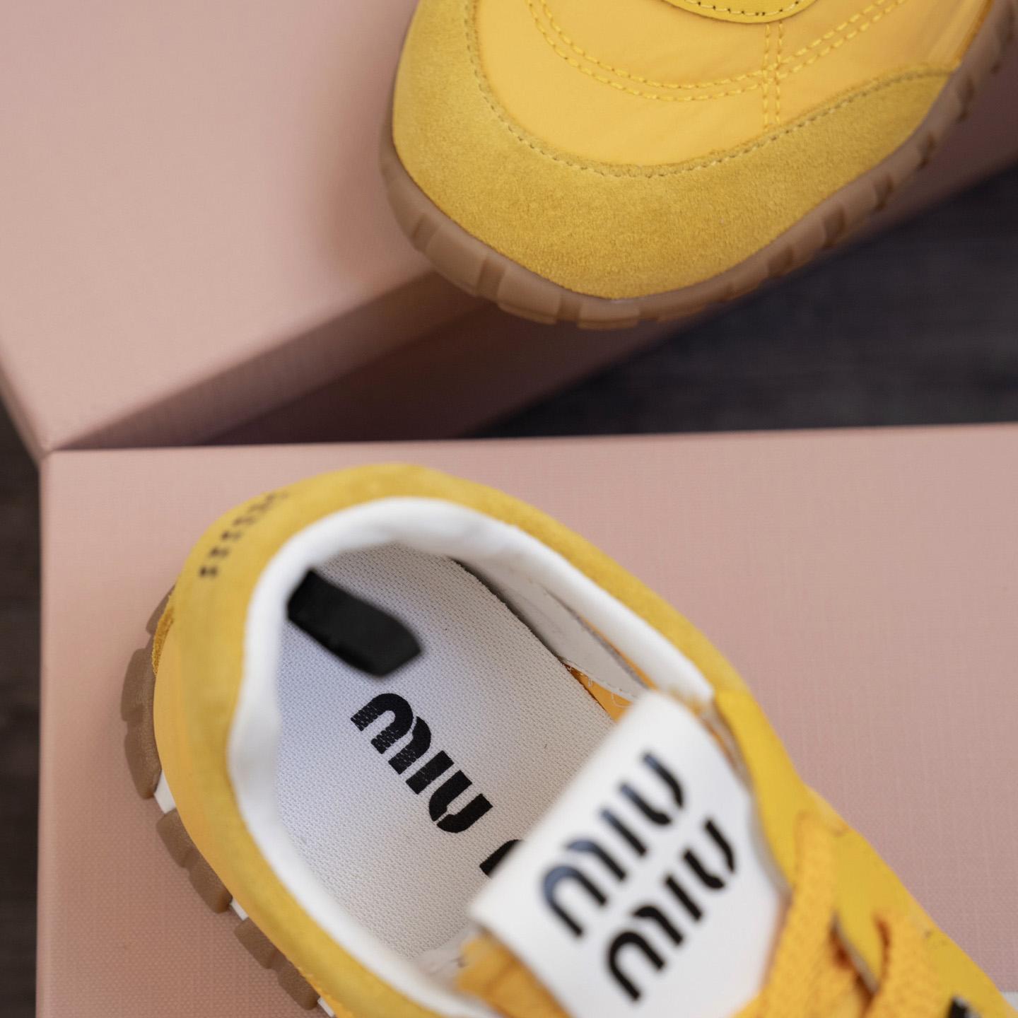 Miu Miu Tyre Technical Fabric And Suede Sneakers - 