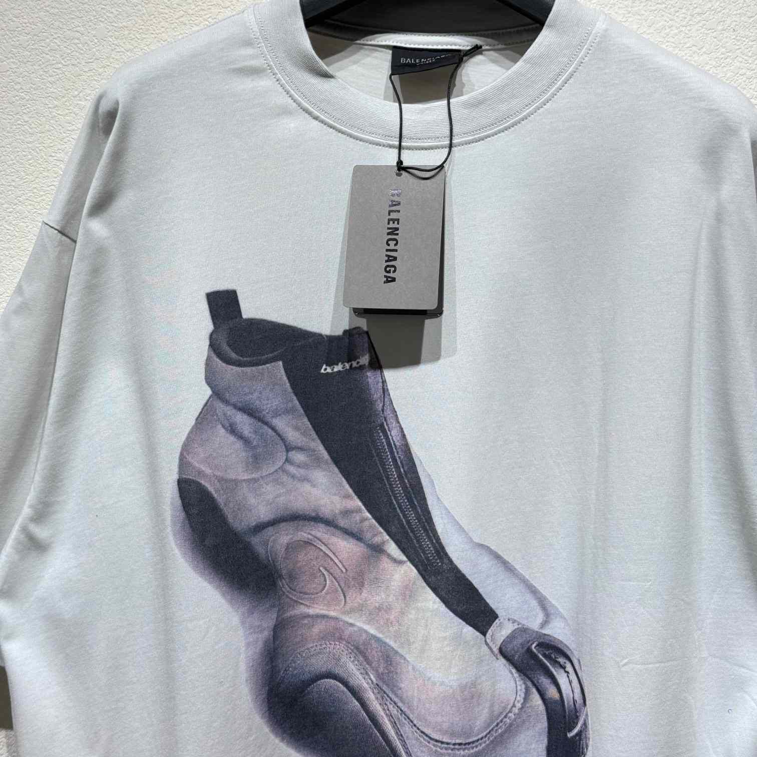 Balenciaga Basketball Sneaker T-Shirt Oversized In Dirty White Dry Jersey - DesignerGu