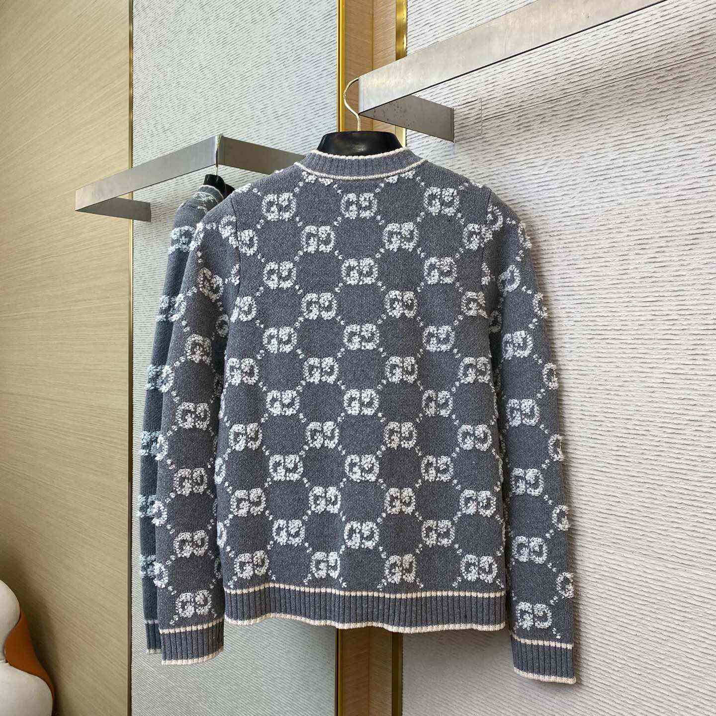 Gucci GG Wool Bouclé Jacquard Cardigan - DesignerGu
