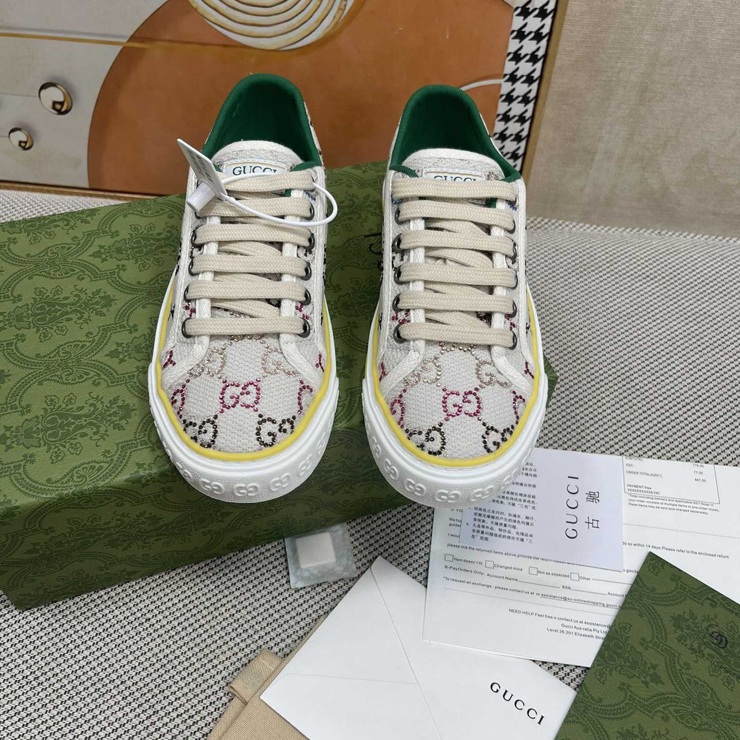 Gucci Crystal Low Top Sneakers  - DesignerGu