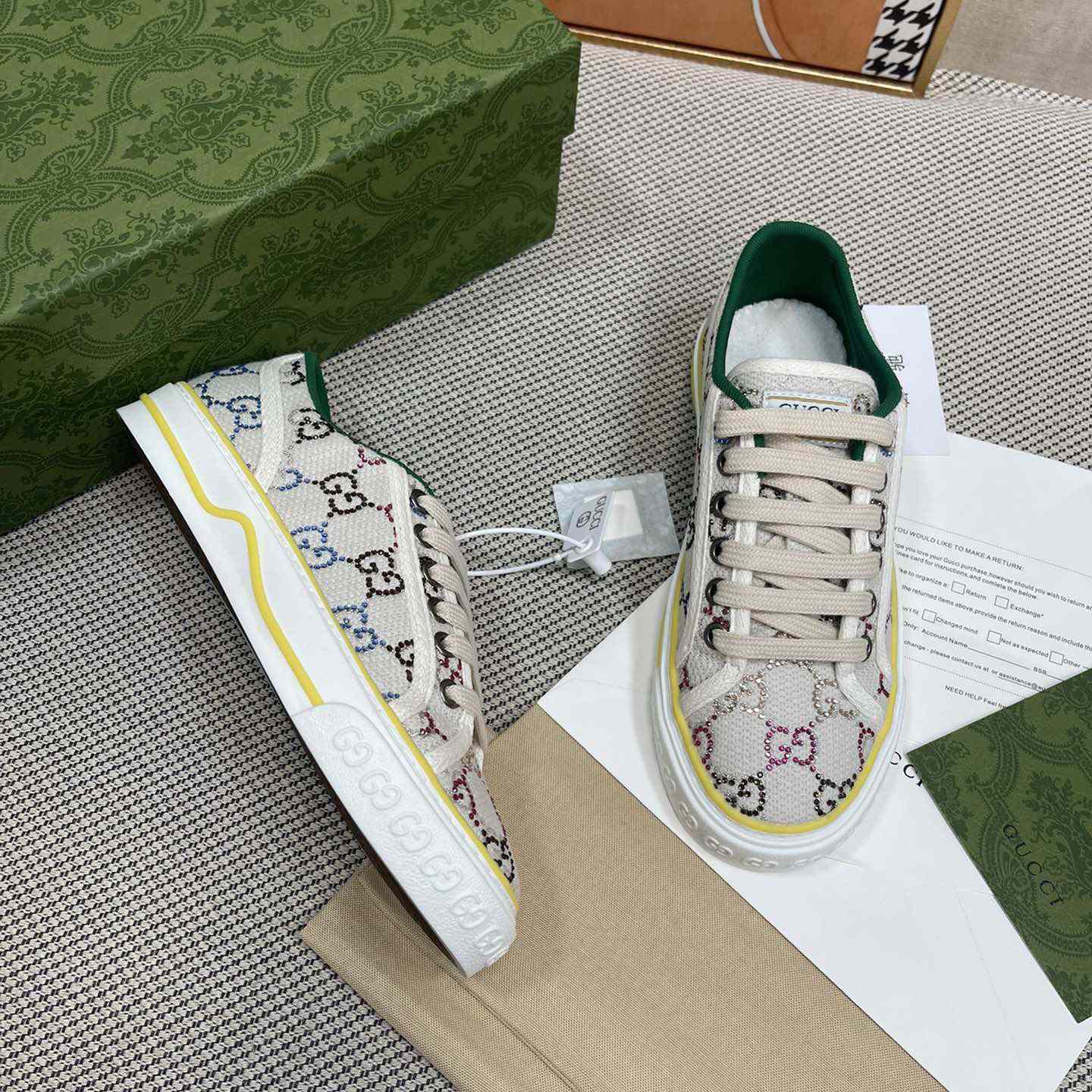 Gucci Crystal Low Top Sneakers  - DesignerGu