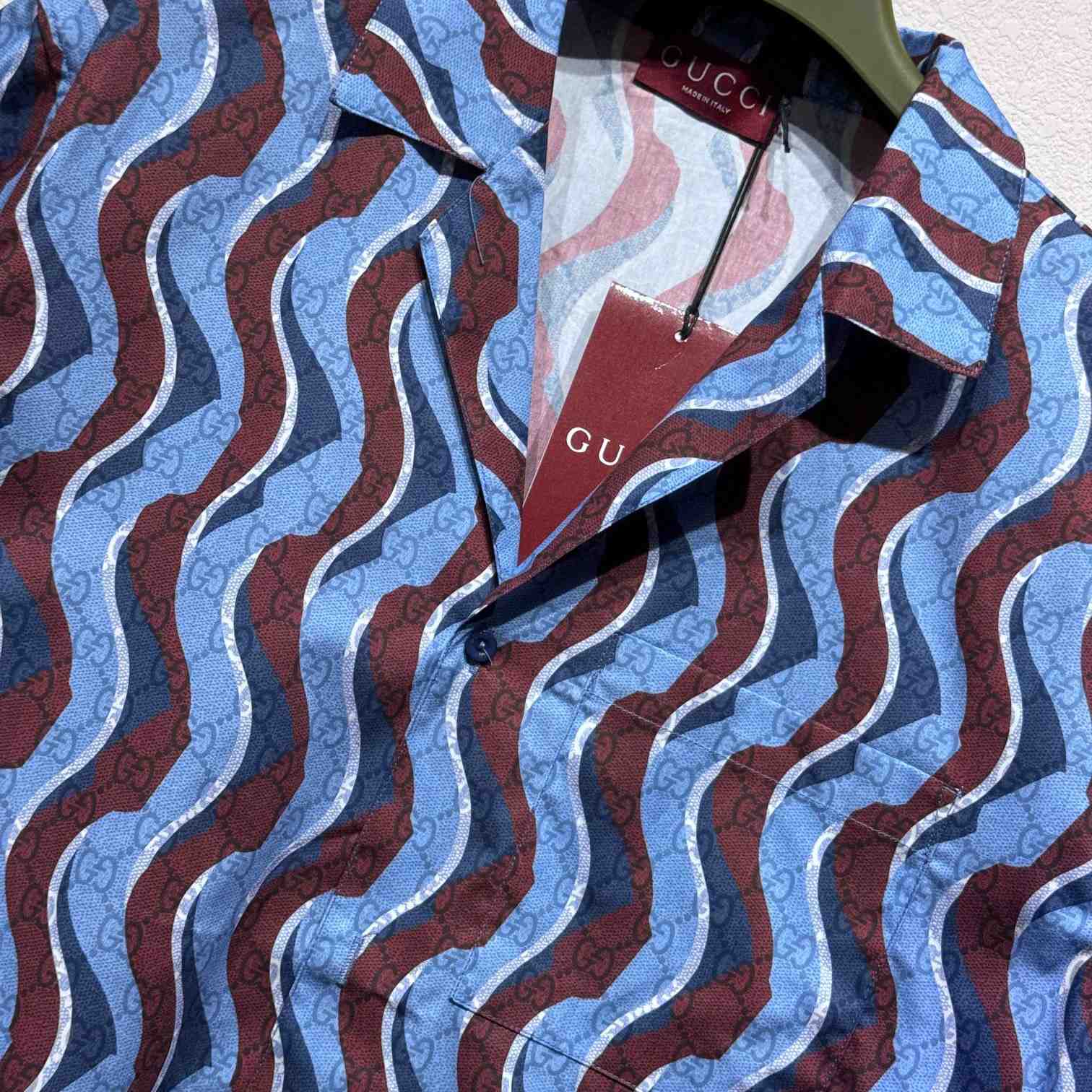 Gucci Printed Cotton Poplin Shirt - DesignerGu