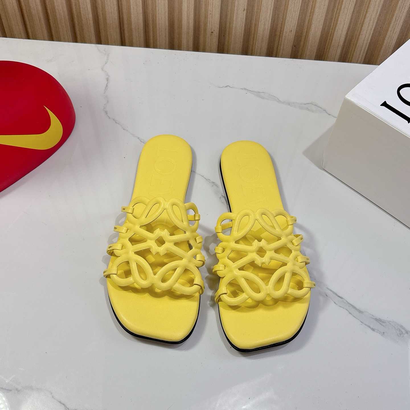 Loewe Petal Anagram Slide In Soft Calfskin - DesignerGu