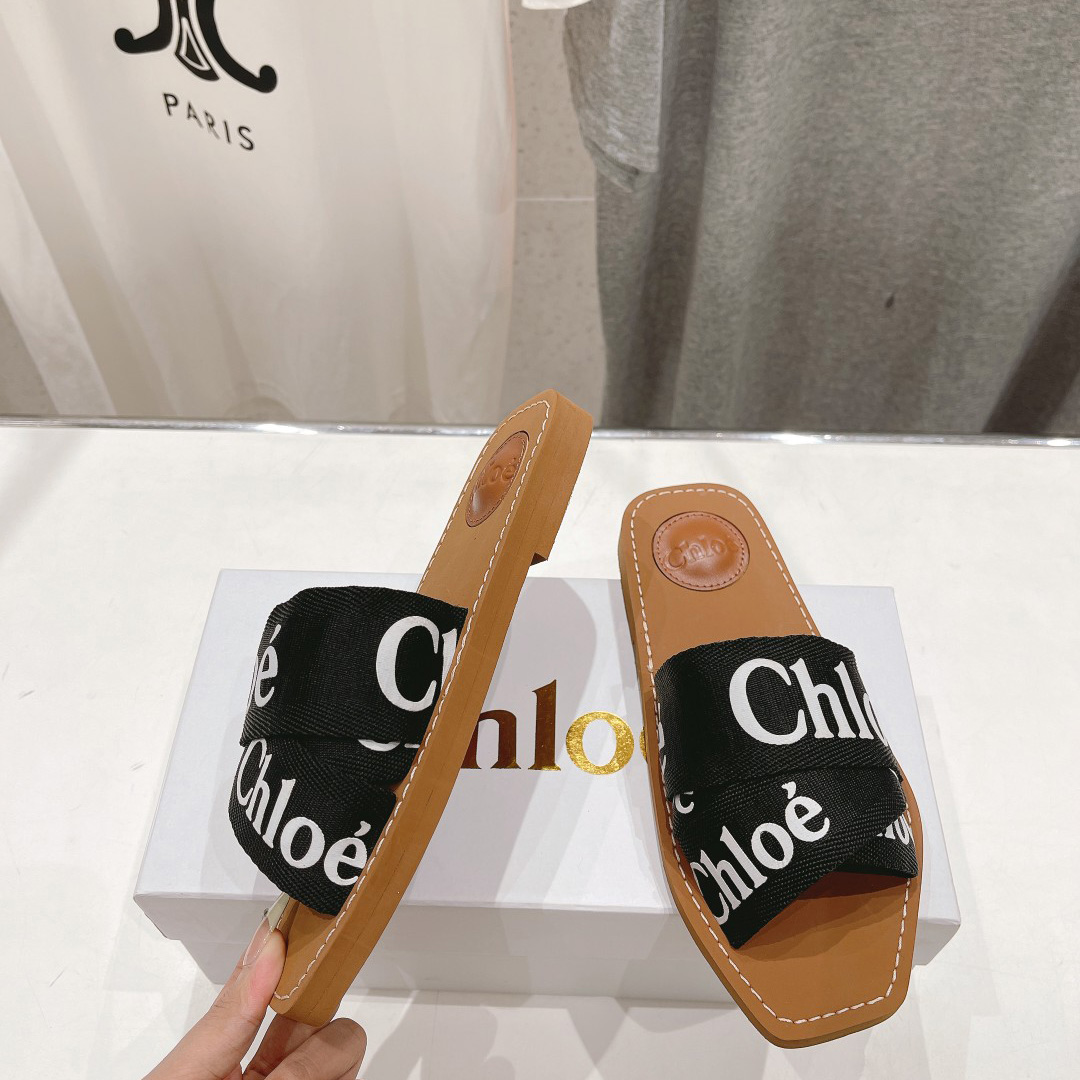 Chloe Woody Cloth Mules - DesignerGu