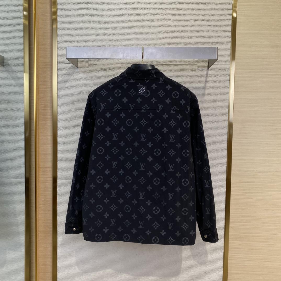Louis Vuitton Monogram Moire Jacquard Silk Overshirt   1AGTGR - DesignerGu
