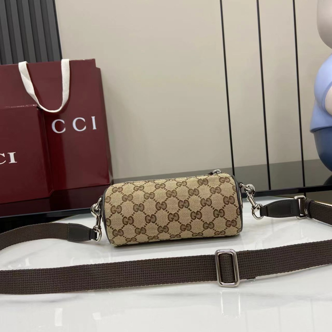 Gucci GG Canvas Mini Cylinder Bag - DesignerGu