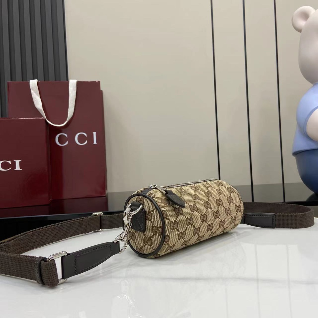Gucci GG Canvas Mini Cylinder Bag - DesignerGu