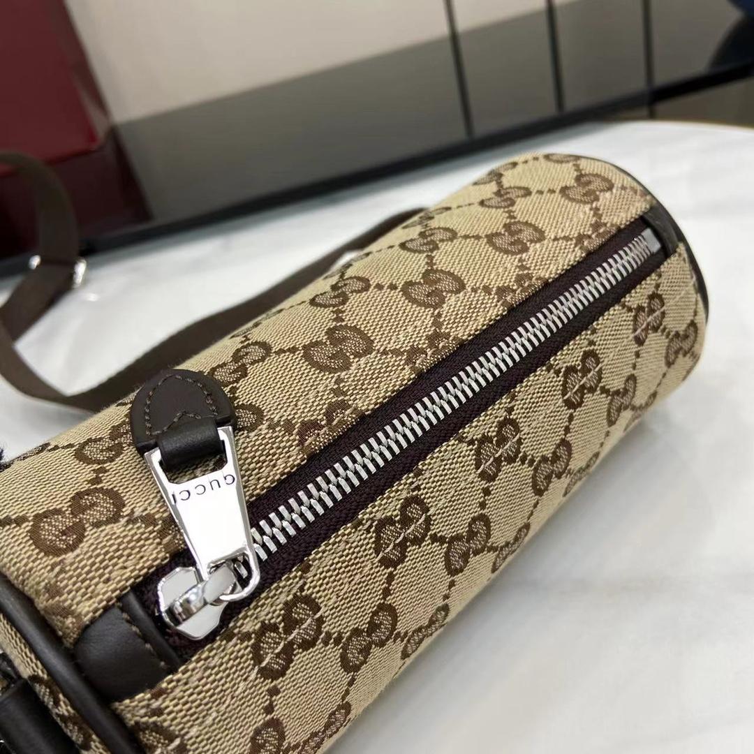 Gucci GG Canvas Mini Cylinder Bag - DesignerGu
