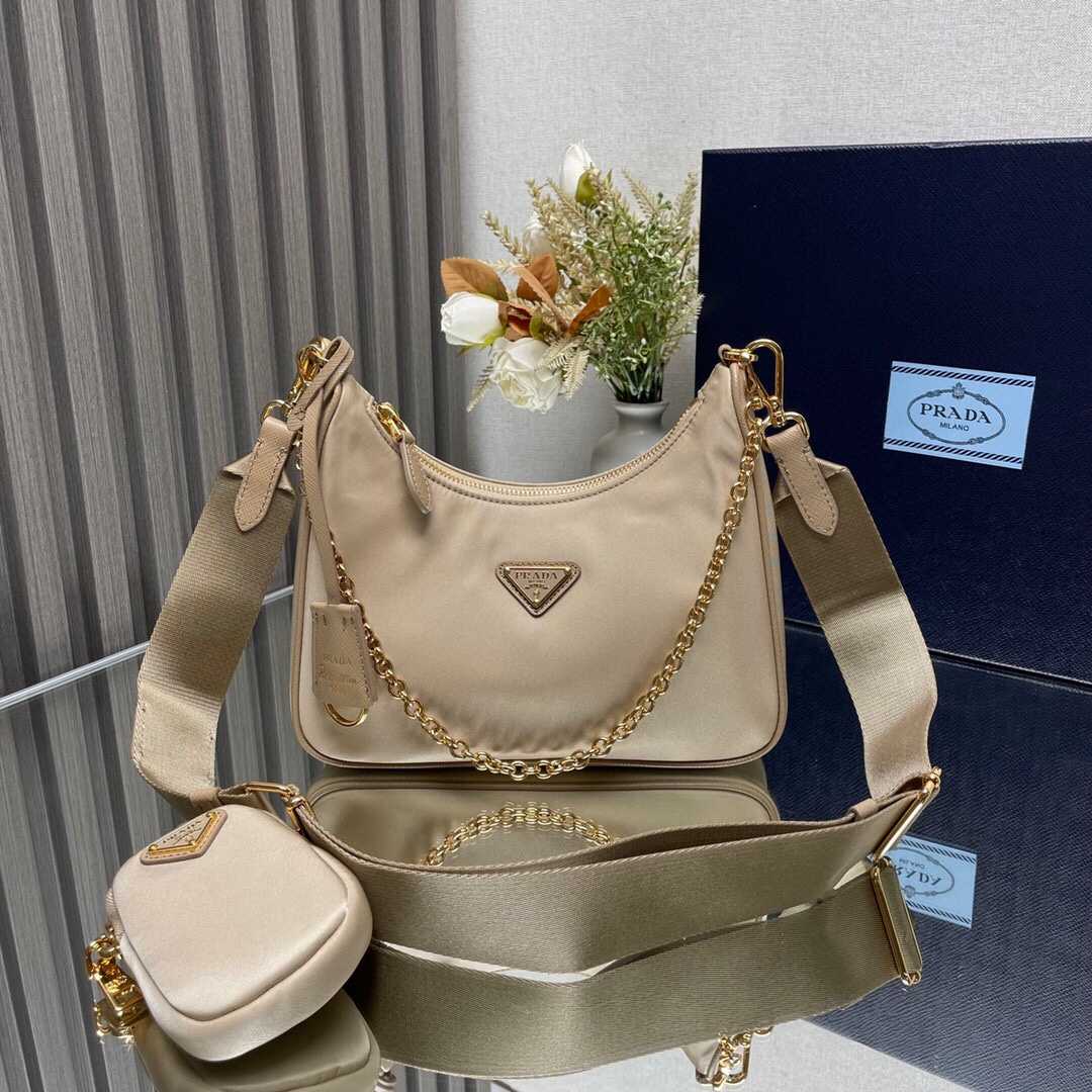 Prada Re-Edition 2005 Re-Nylon And Saffiano Leather Bag With Charm - DesignerGu