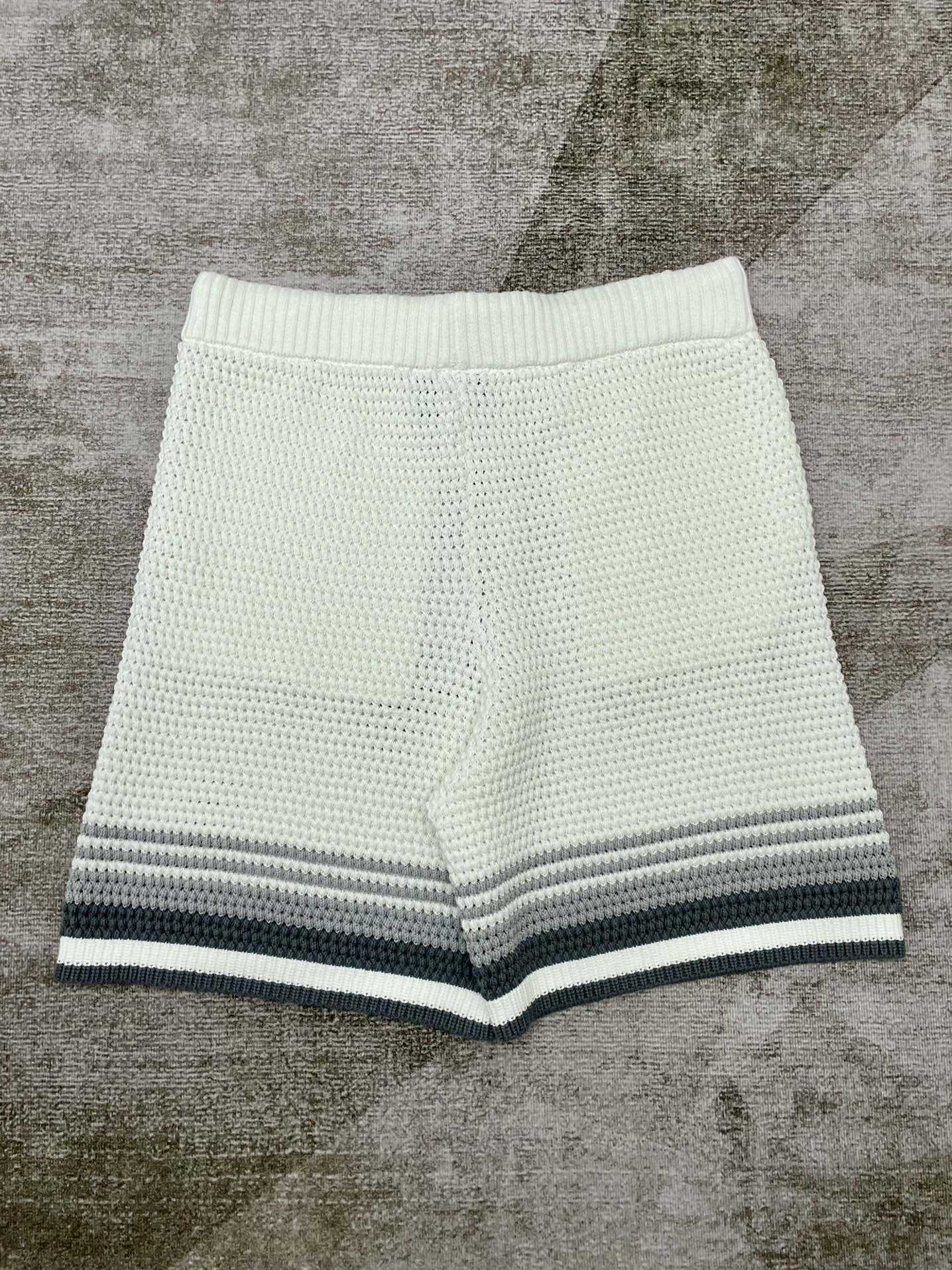 Casablanca Wavy Knit Cotton Shorts   - 