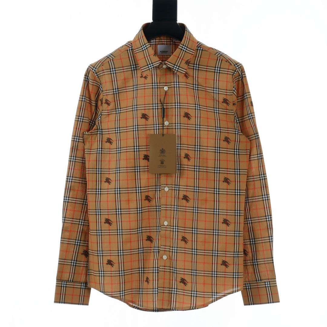 Burberry Equestrian Knight Check Cotton Shirt  - DesignerGu