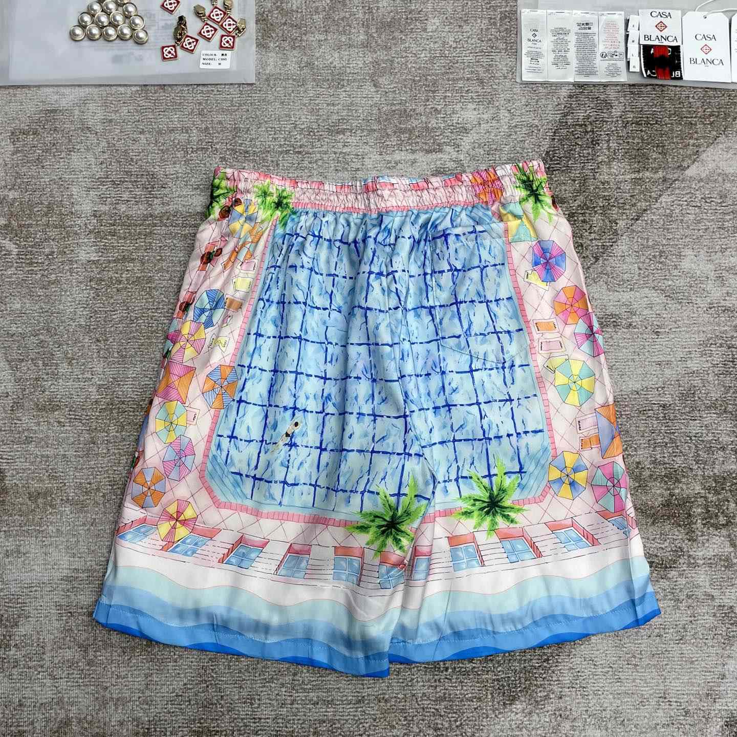 Casablanca Le Plongeon Silk Shorts   CA3517 - 
