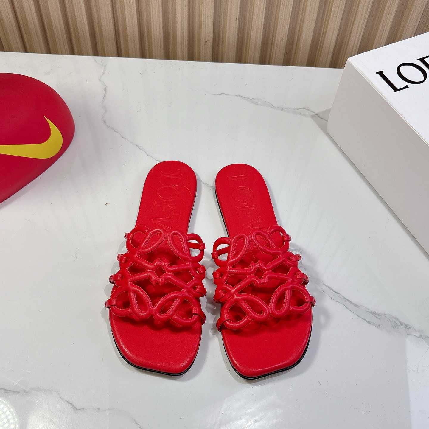 Loewe Petal Anagram Slide In Soft Calfskin - DesignerGu