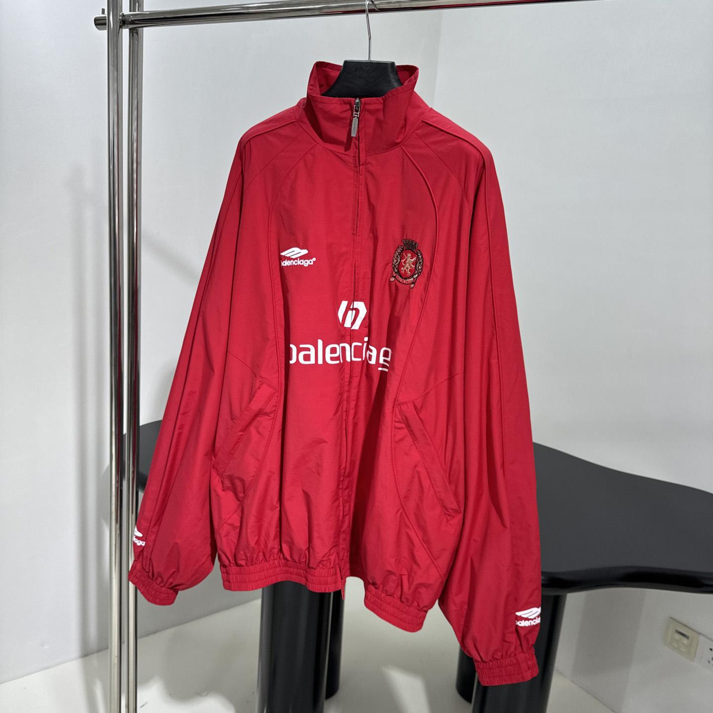 Balenciaga Paris Soccer Tracksuit Jacket In Red - DesignerGu