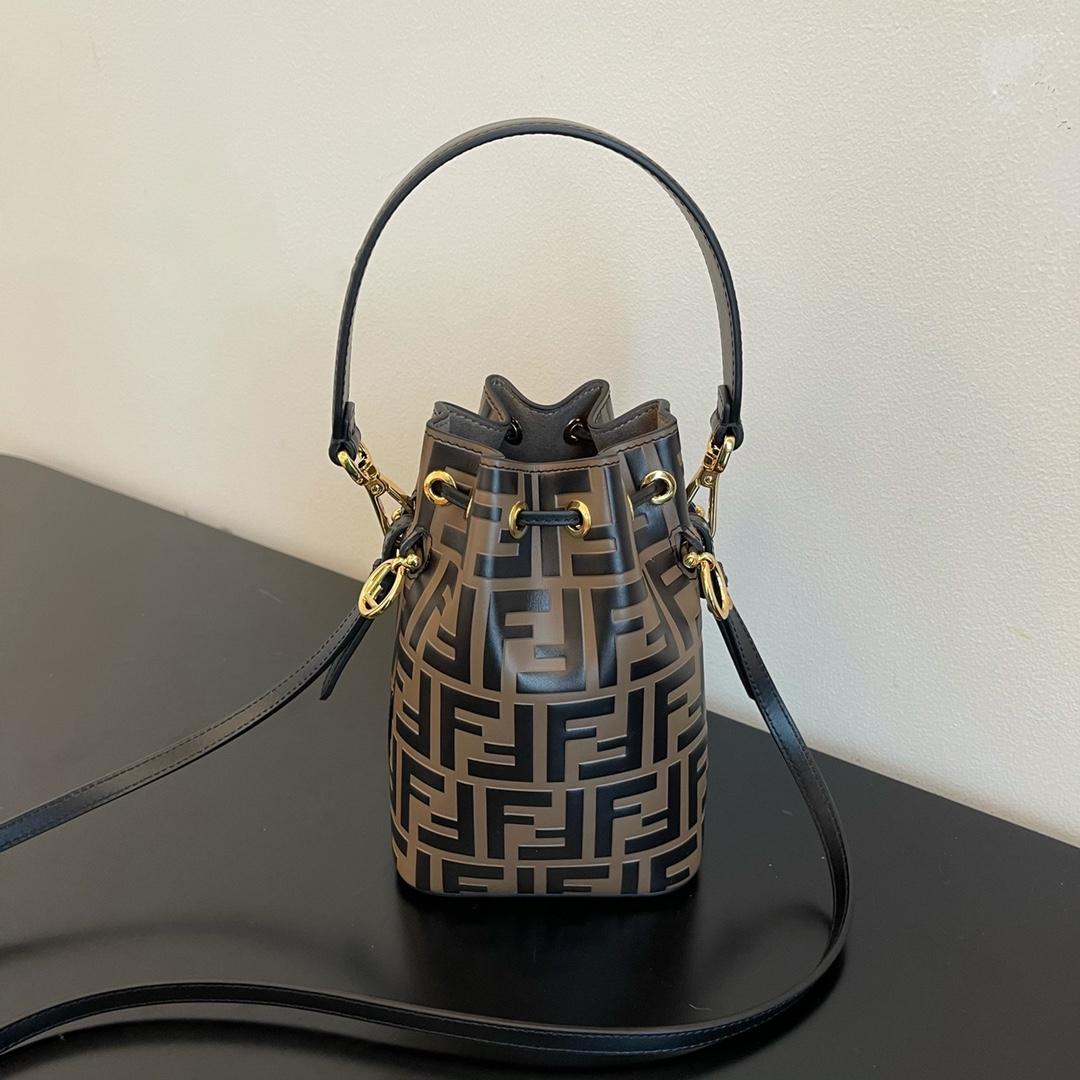 Fendi Mon Tresor Brown Leather Mini-Bag(18-12-10cm) - DesignerGu