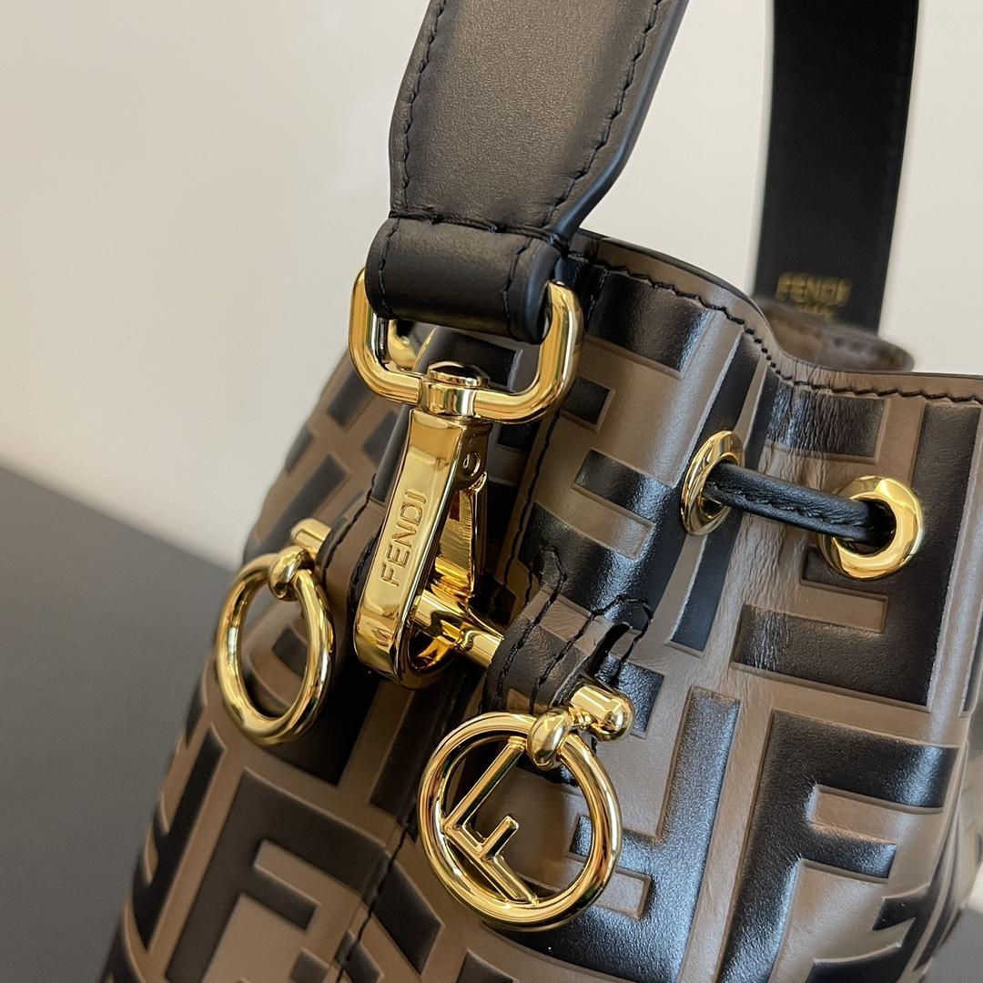 Fendi Mon Tresor Brown Leather Mini-Bag(18-12-10cm) - DesignerGu
