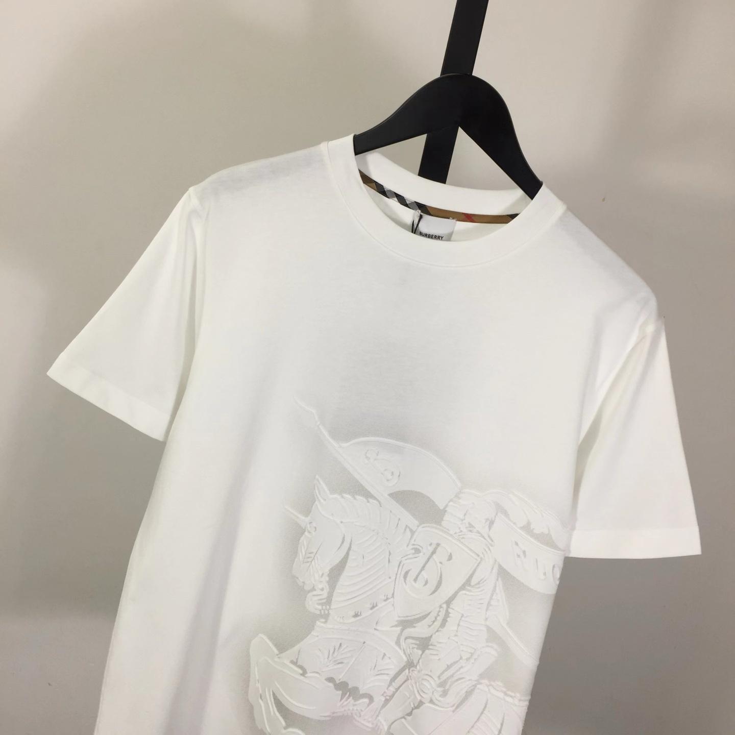 Burberry White EKD Cotton T-shirt - DesignerGu