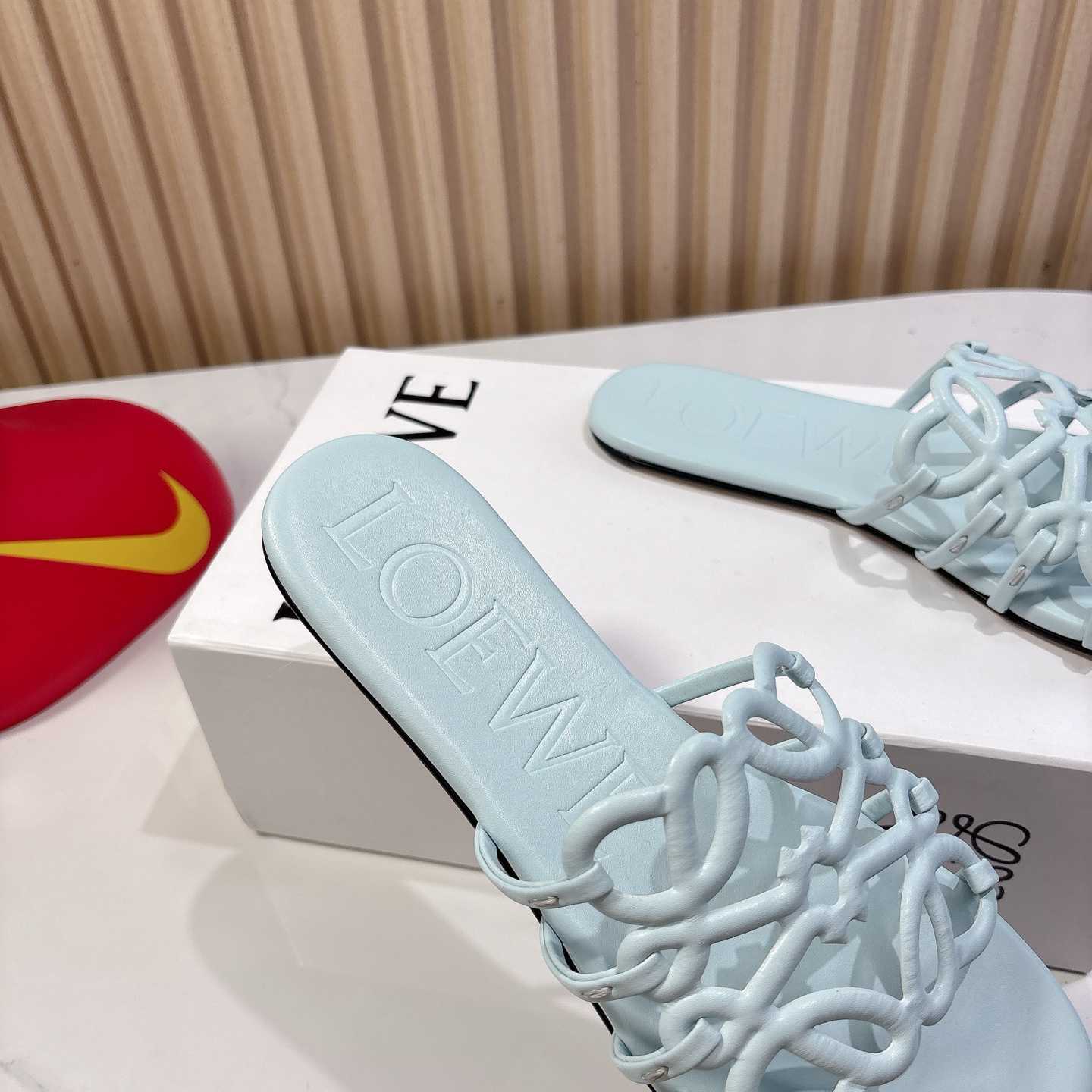 Loewe Petal Anagram Slide In Soft Calfskin  - DesignerGu