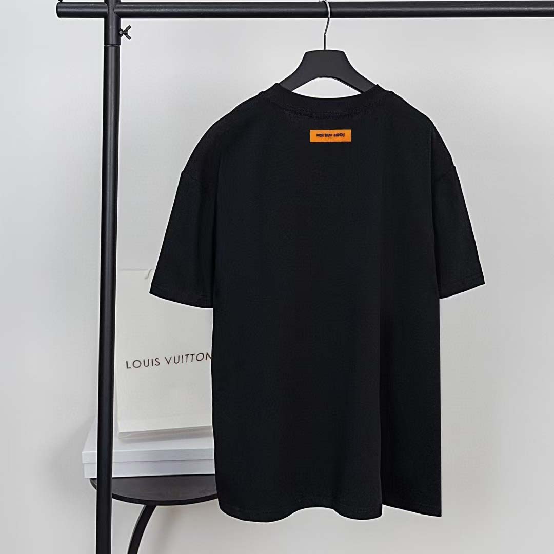 Louis Vuitton Embroidered Signature Cotton T-Shirt   1AFJFK - DesignerGu