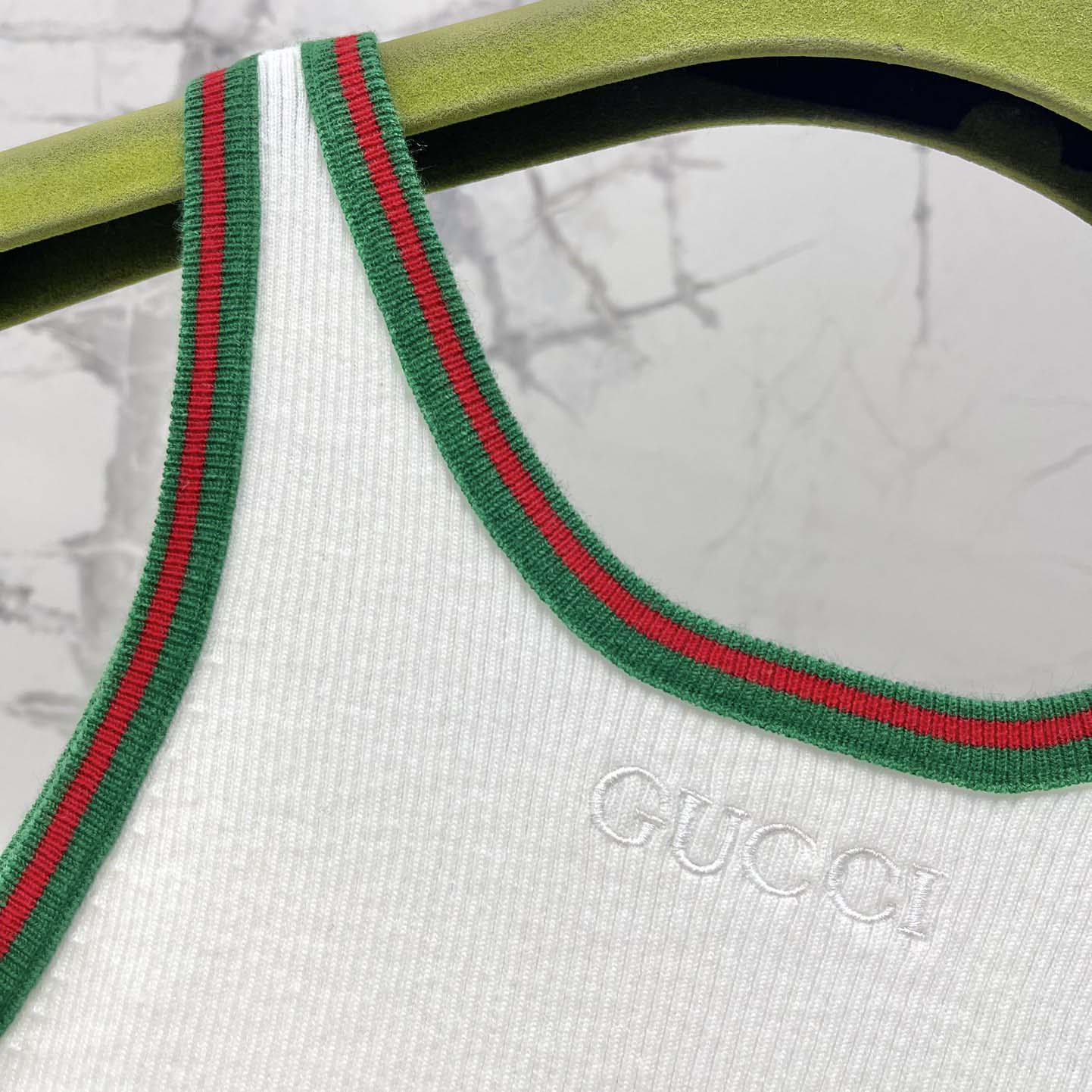 Gucci Cotton Rib Tank Top With Web - DesignerGu
