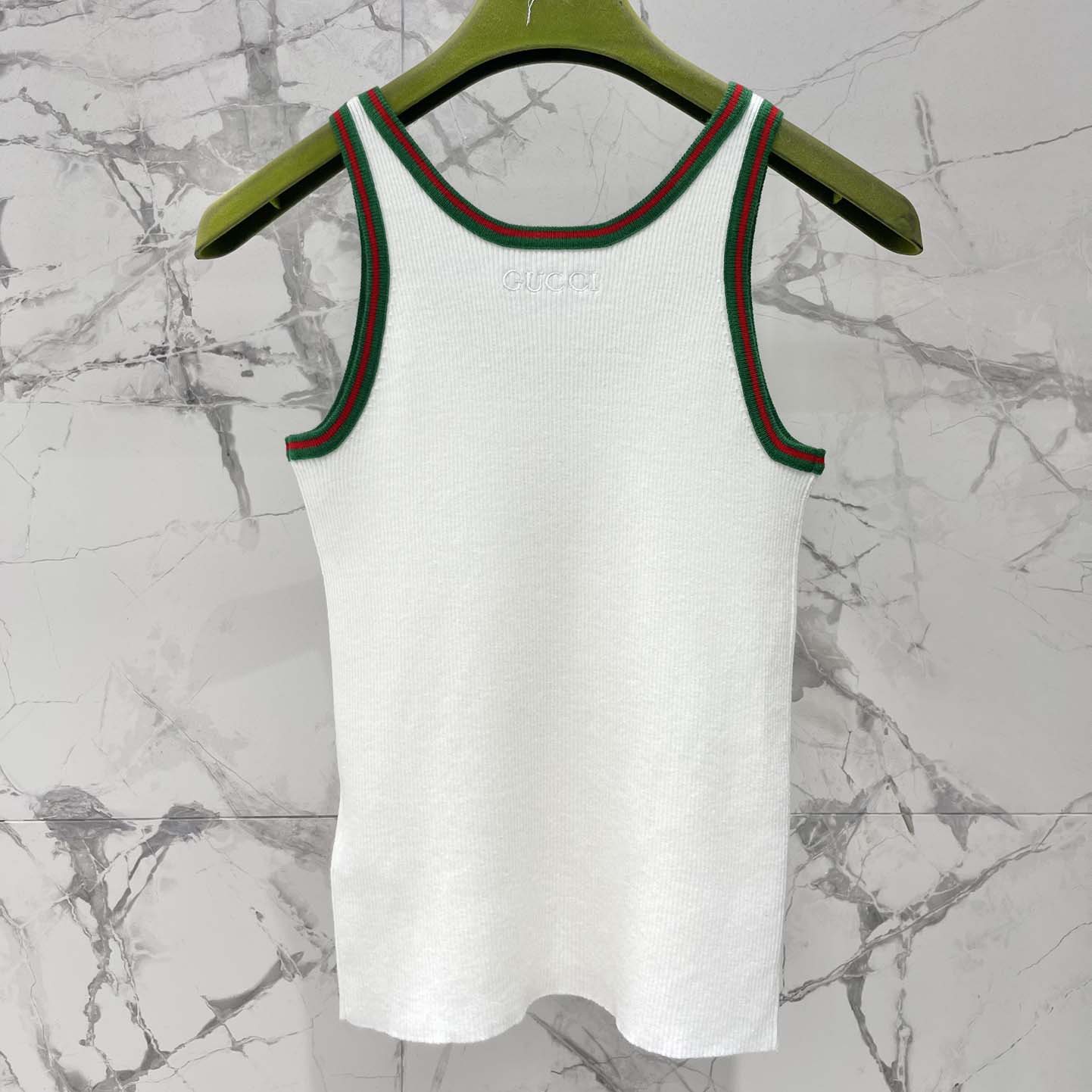 Gucci Cotton Rib Tank Top With Web - DesignerGu