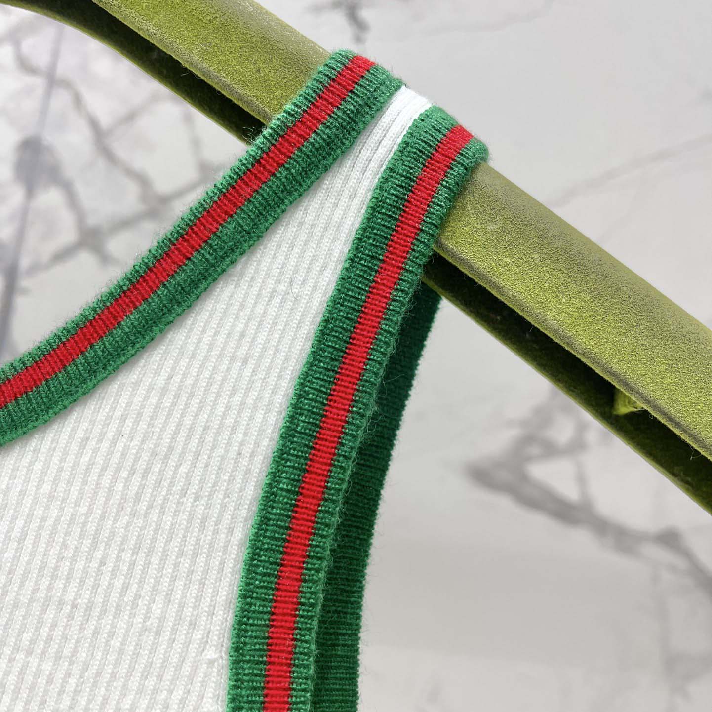 Gucci Cotton Rib Tank Top With Web - DesignerGu