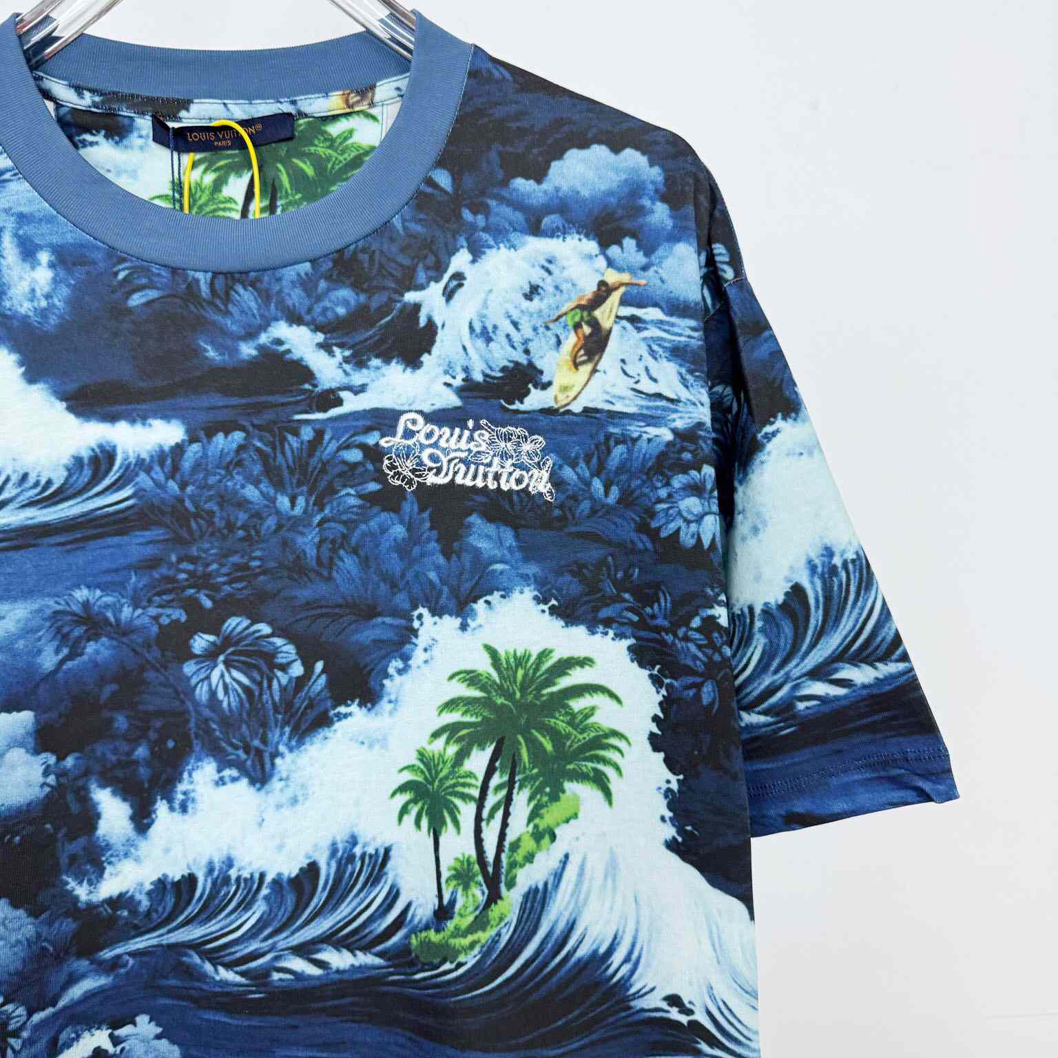 Louis Vuitton Printed Short-Sleeved Cotton T-Shirt   1AFRFH - DesignerGu