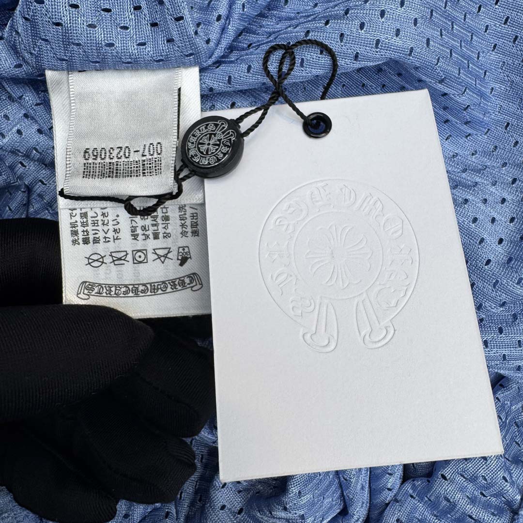 Chrome Hearts Sports Mesh Varsity Shorts Blue - DesignerGu