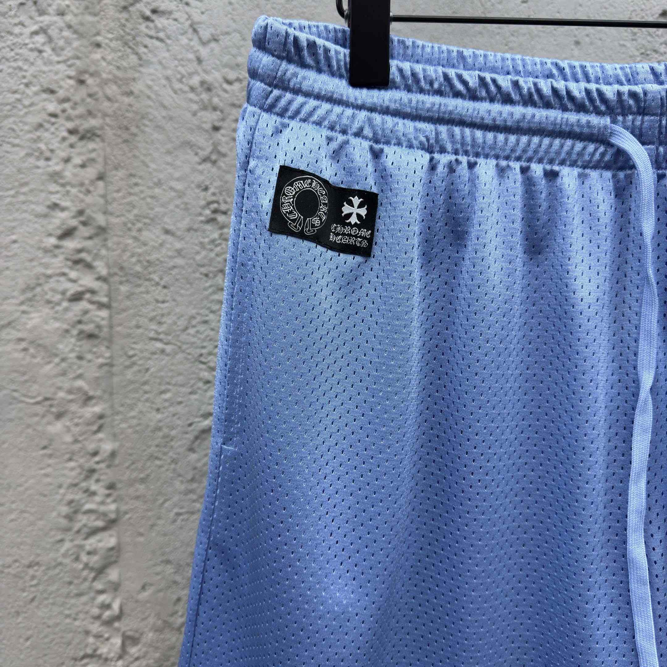 Chrome Hearts Sports Mesh Varsity Shorts Blue - DesignerGu