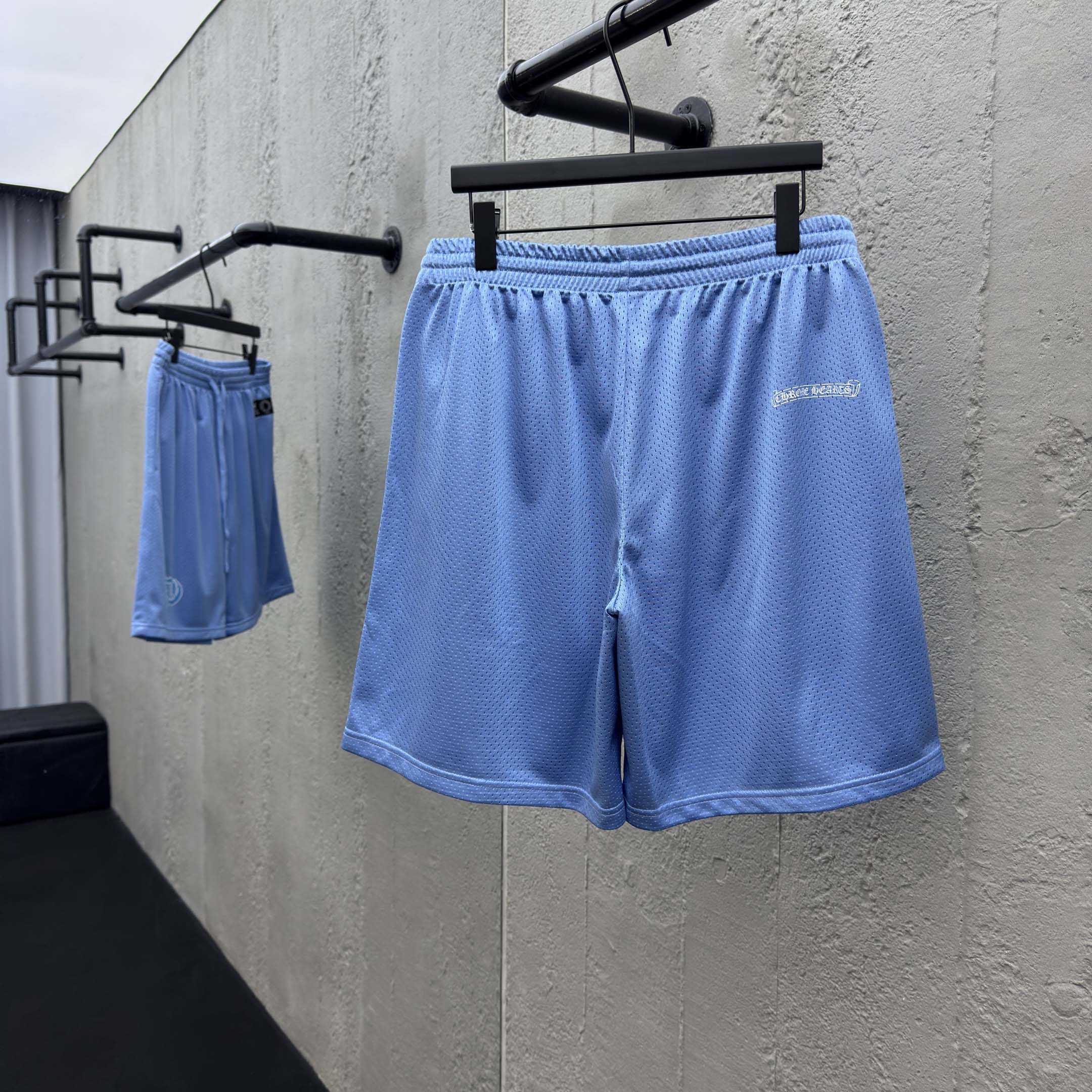 Chrome Hearts Sports Mesh Varsity Shorts Blue - DesignerGu