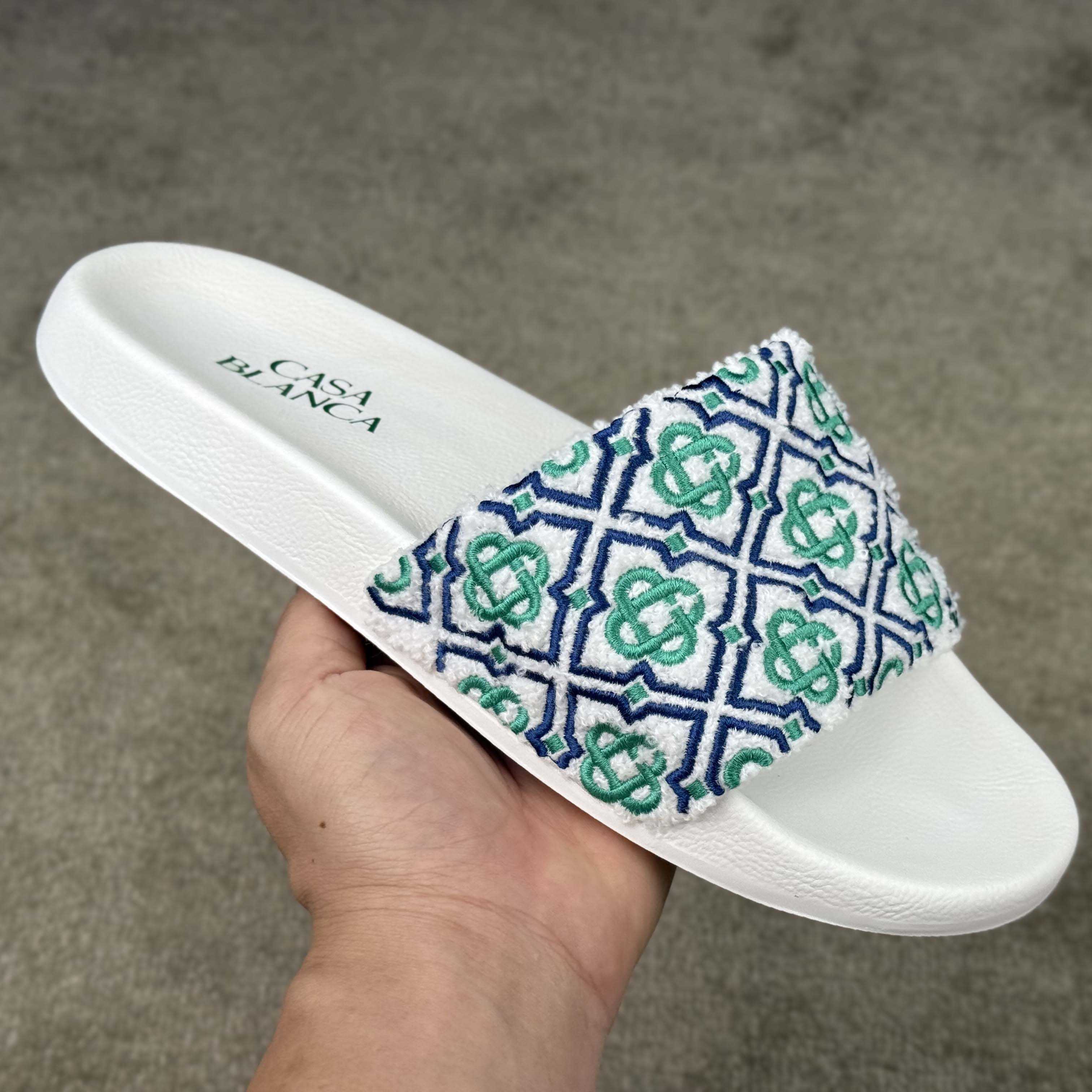 Casablanca Embroidered-monogram Slides - DesignerGu