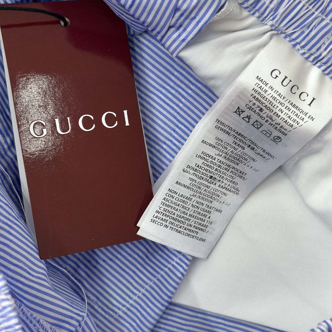 Gucci Striped Cotton Shorts - DesignerGu