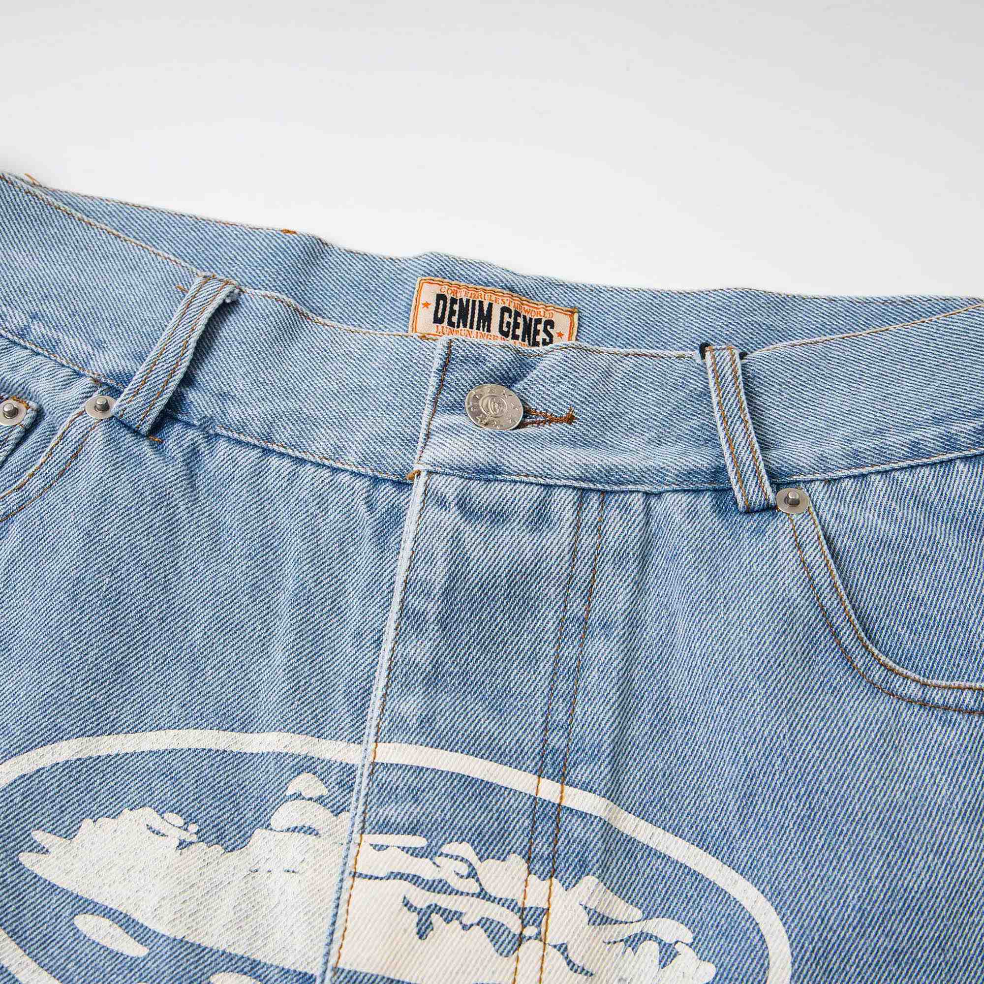 Corteiz Alcatraz Baggy Denim Shorts - DesignerGu