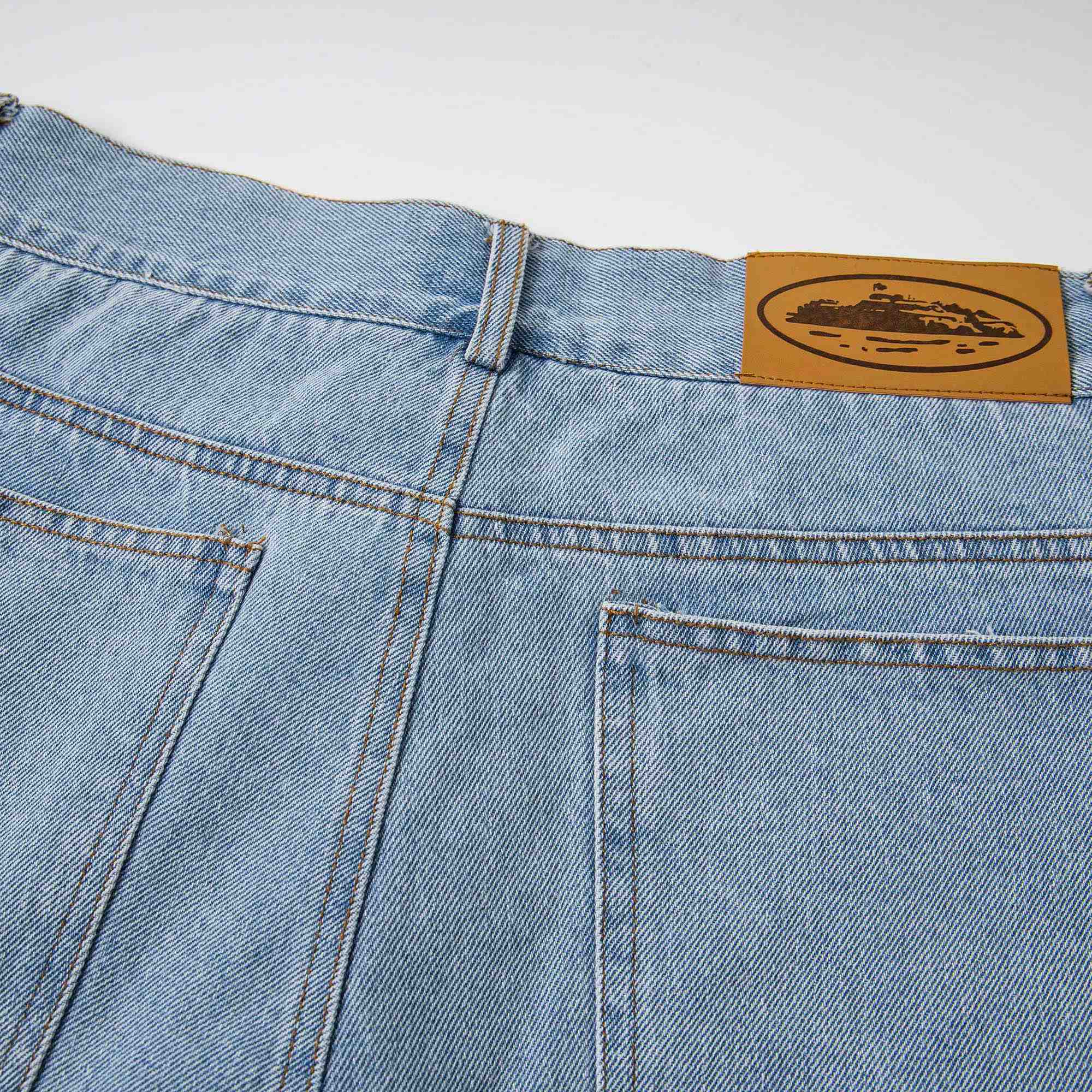 Corteiz Alcatraz Baggy Denim Shorts - DesignerGu