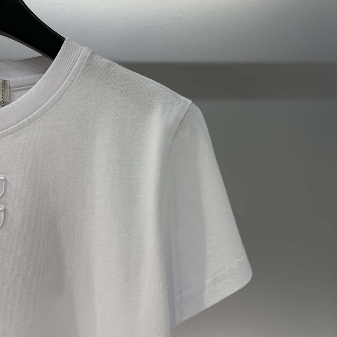 Miu Miu White Cotton Jersey T-shirt  - DesignerGu