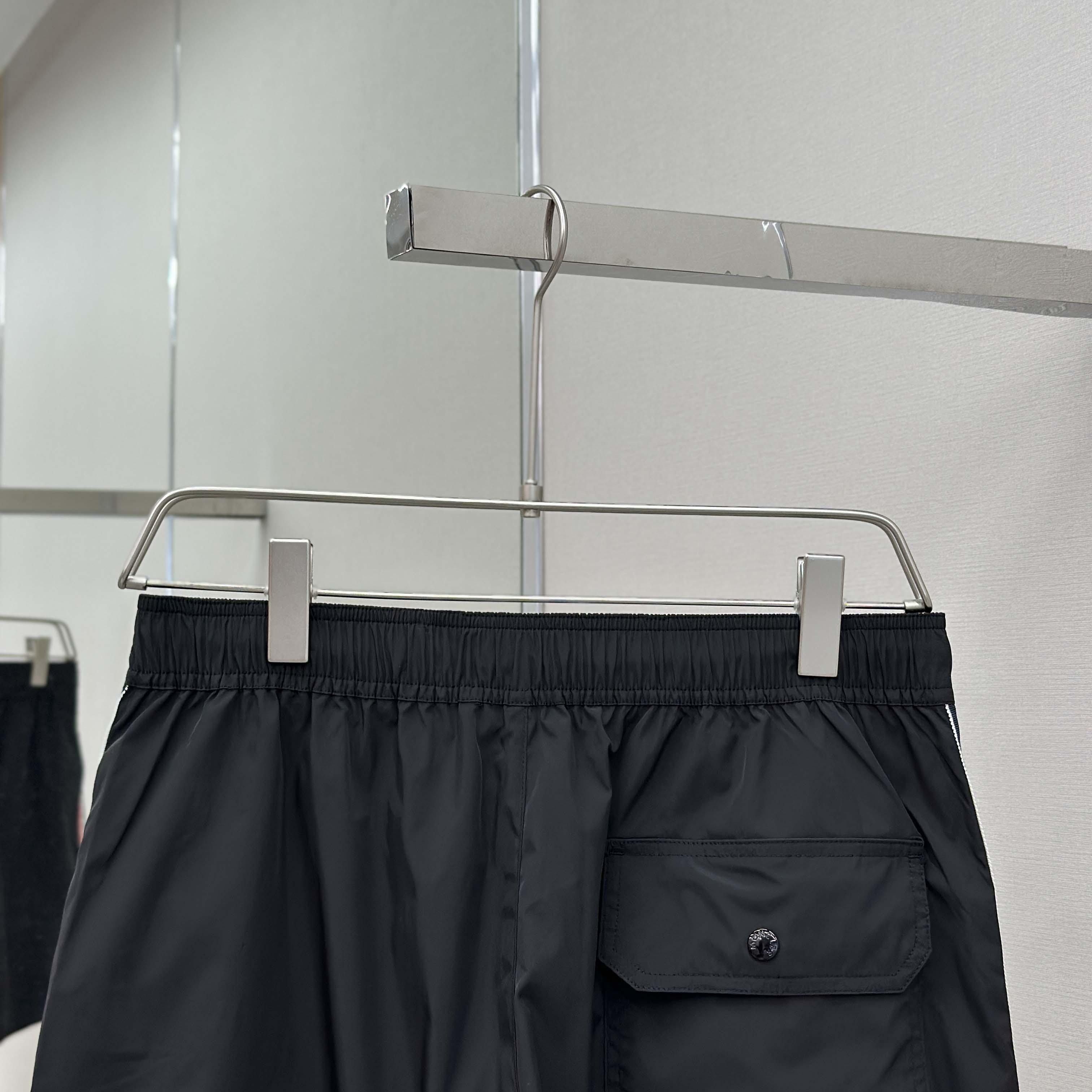 Moncler Black Tricolour-Trimmed Swim Shorts - DesignerGu