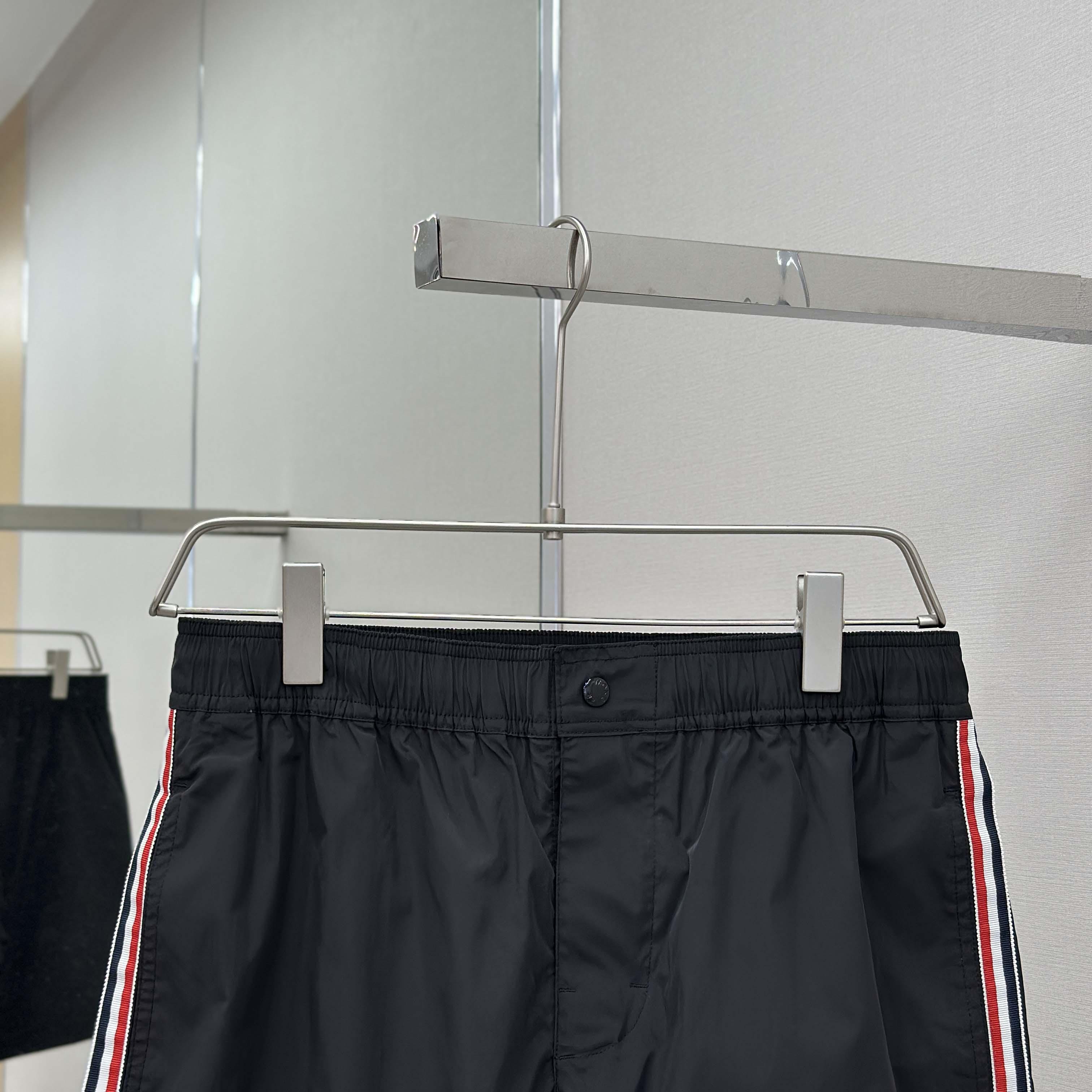 Moncler Black Tricolour-Trimmed Swim Shorts - DesignerGu