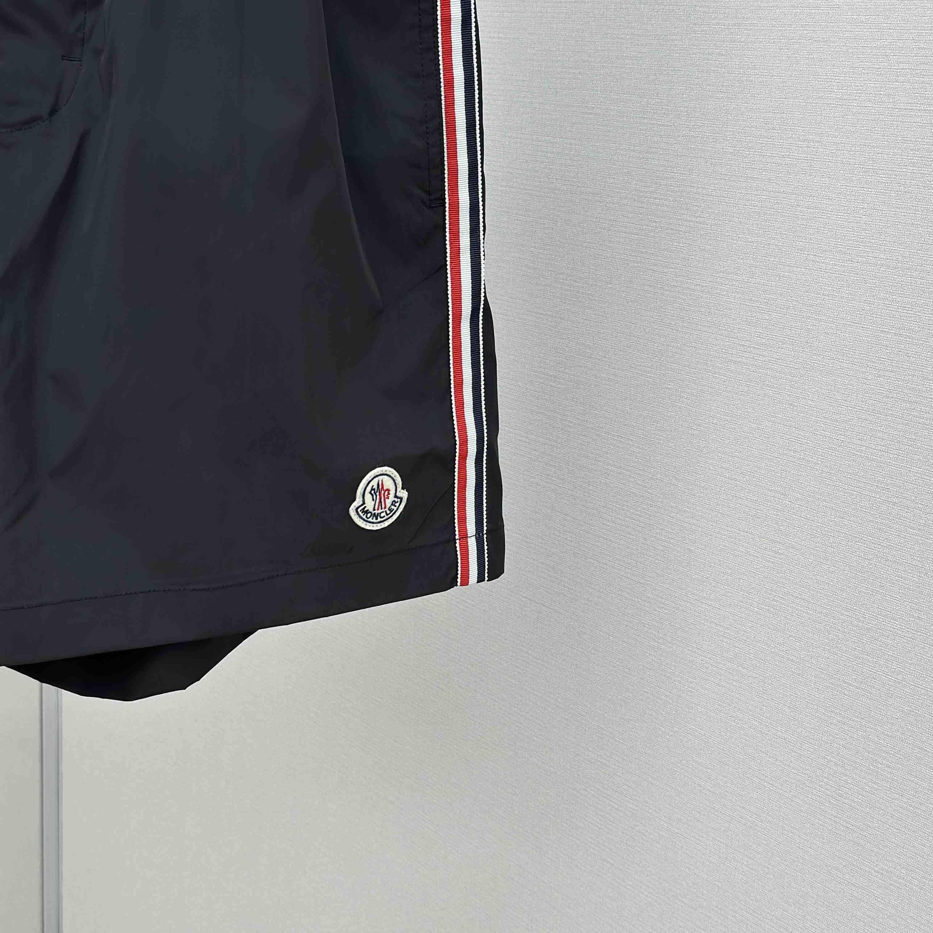 Moncler Black Tricolour-Trimmed Swim Shorts - DesignerGu