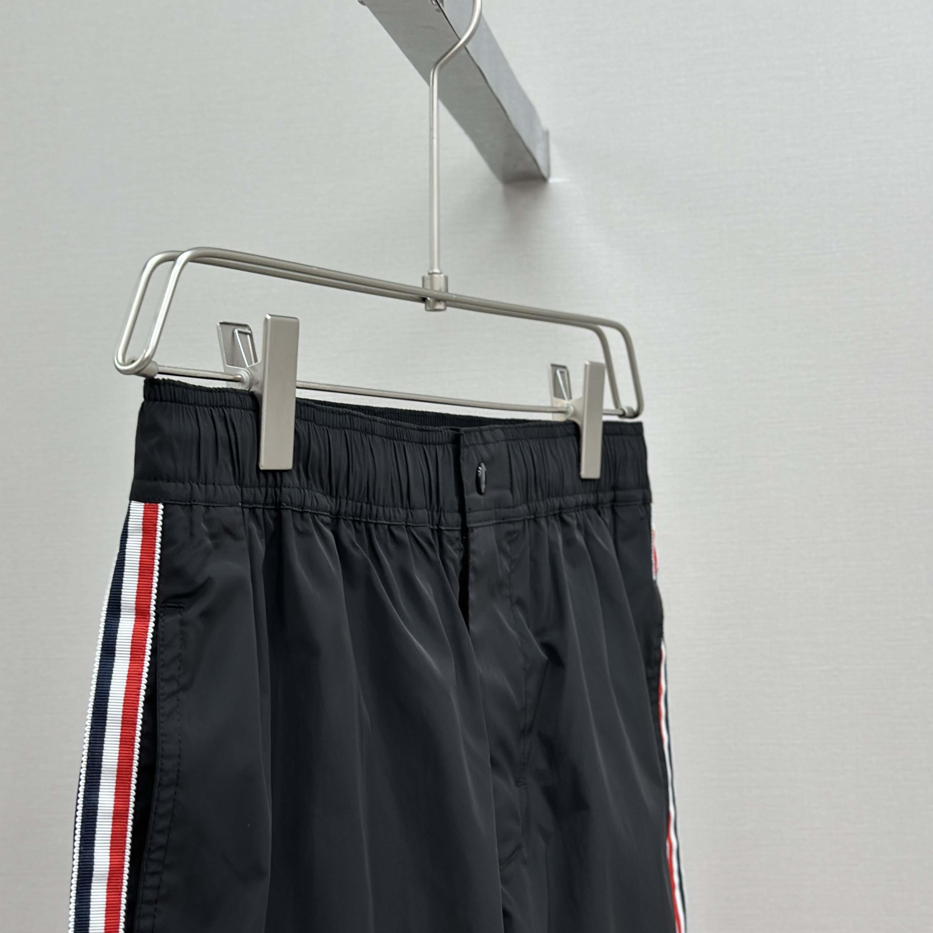 Moncler Black Tricolour-Trimmed Swim Shorts - DesignerGu