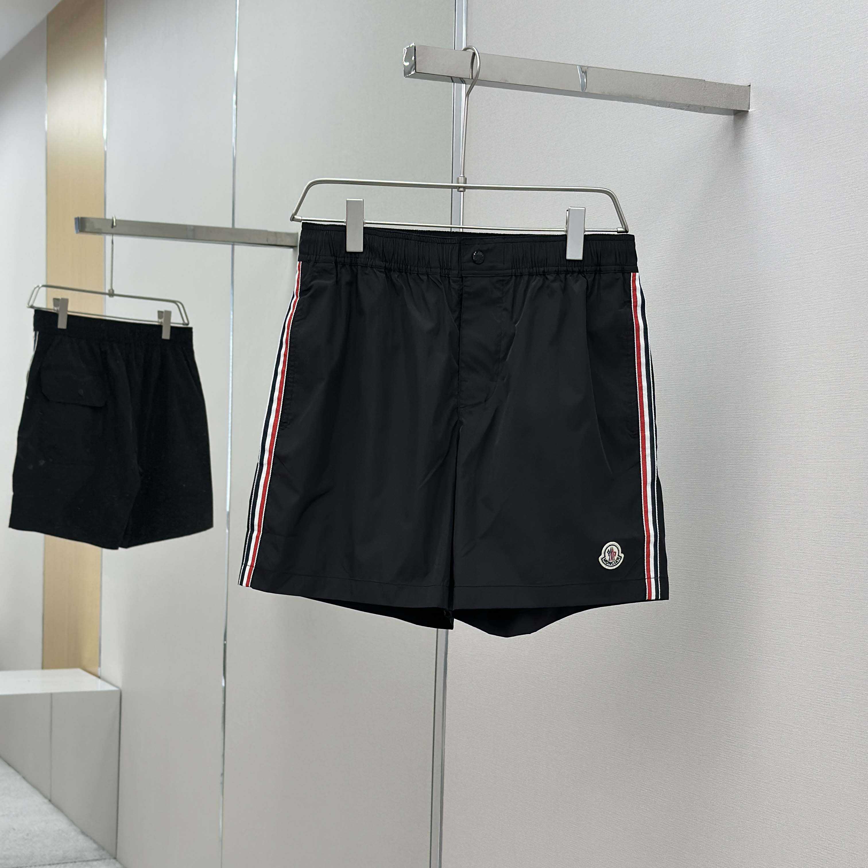 Moncler Black Tricolour-Trimmed Swim Shorts - DesignerGu