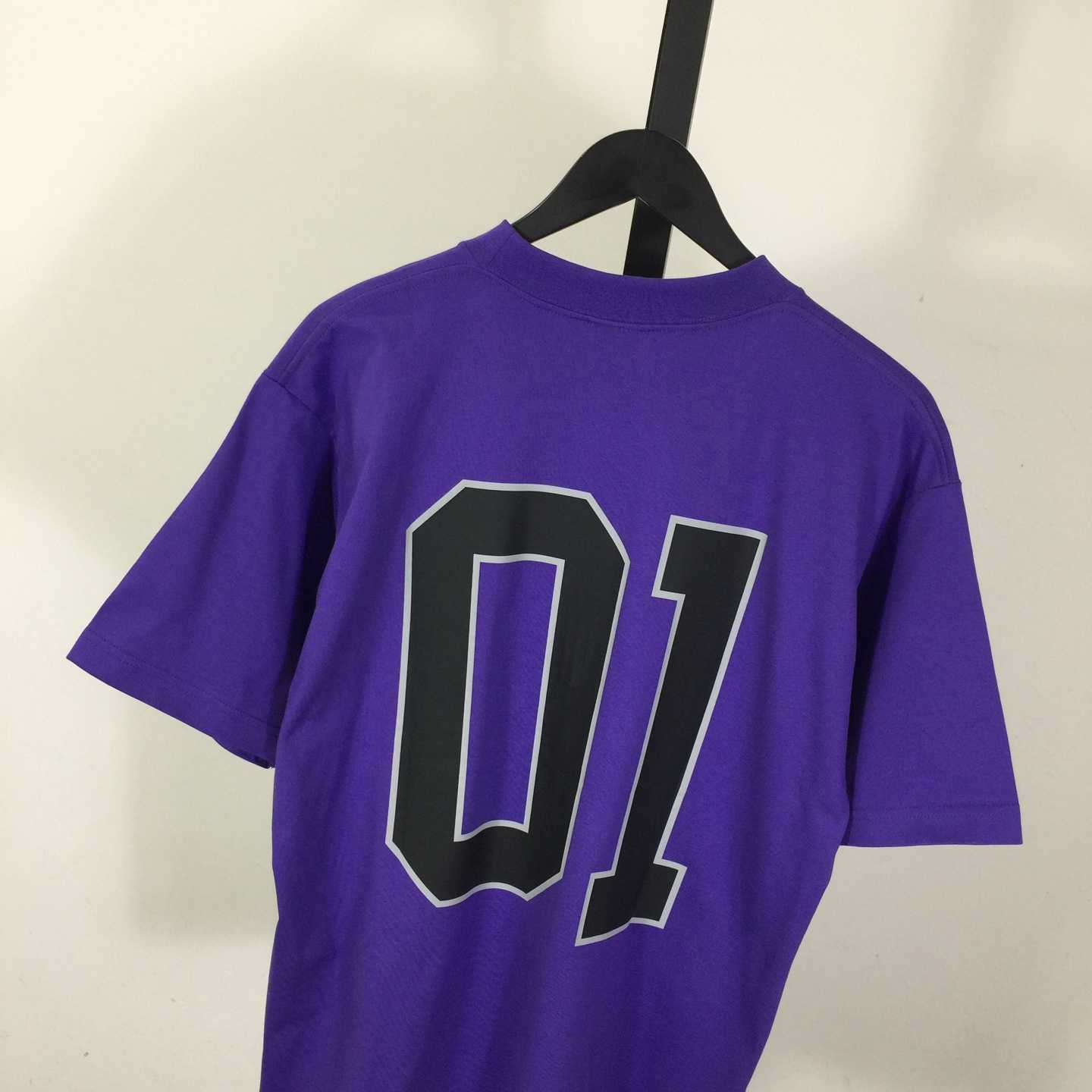 Balenciaga Basketball Series - Oversized T-Shirt In Deep Purple Vintage Jersey - DesignerGu