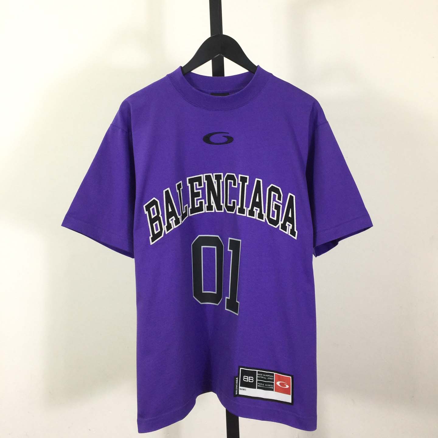 Balenciaga Basketball Series - Oversized T-Shirt In Deep Purple Vintage Jersey - DesignerGu