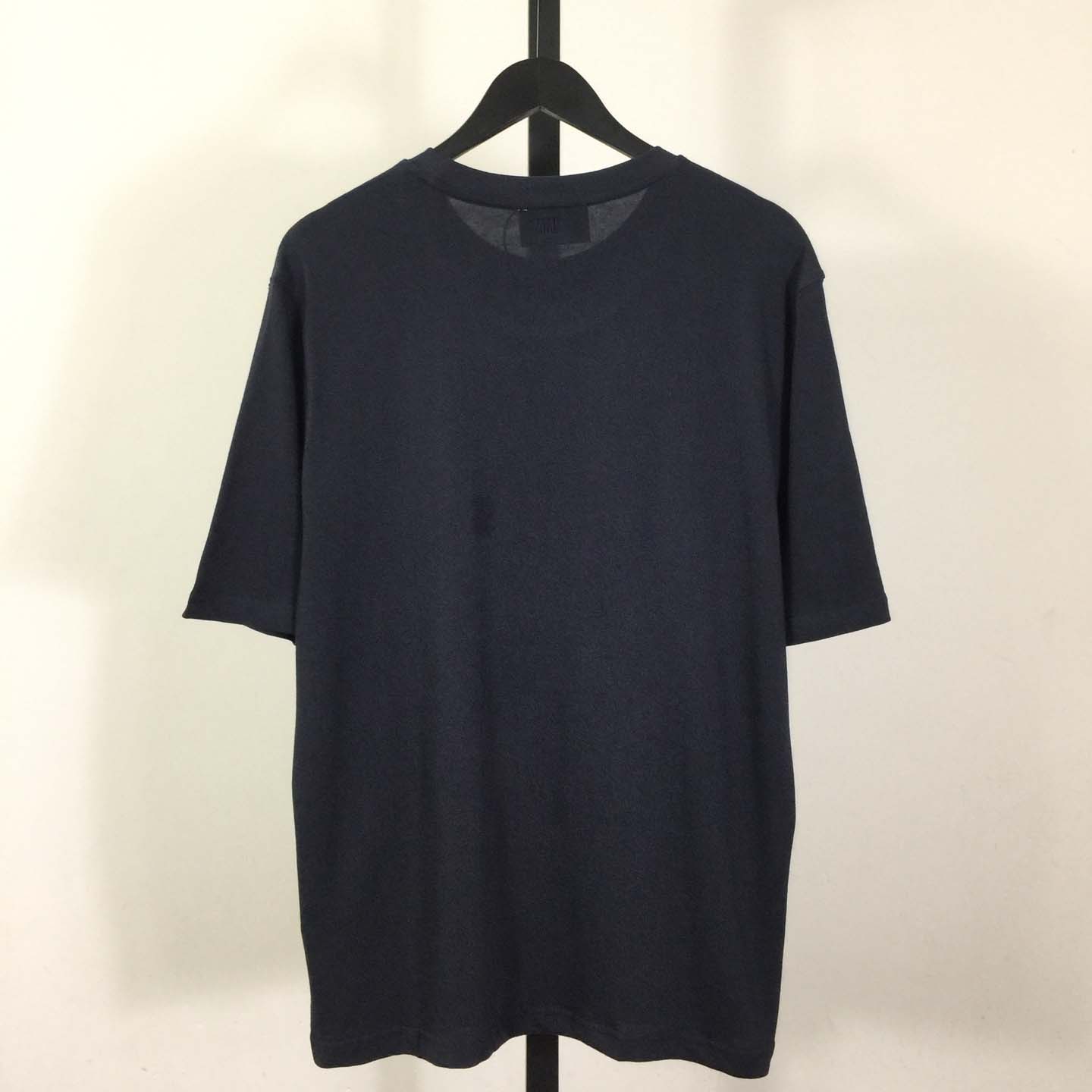 AMI Paris T-Shirt In Dark Blue - DesignerGu