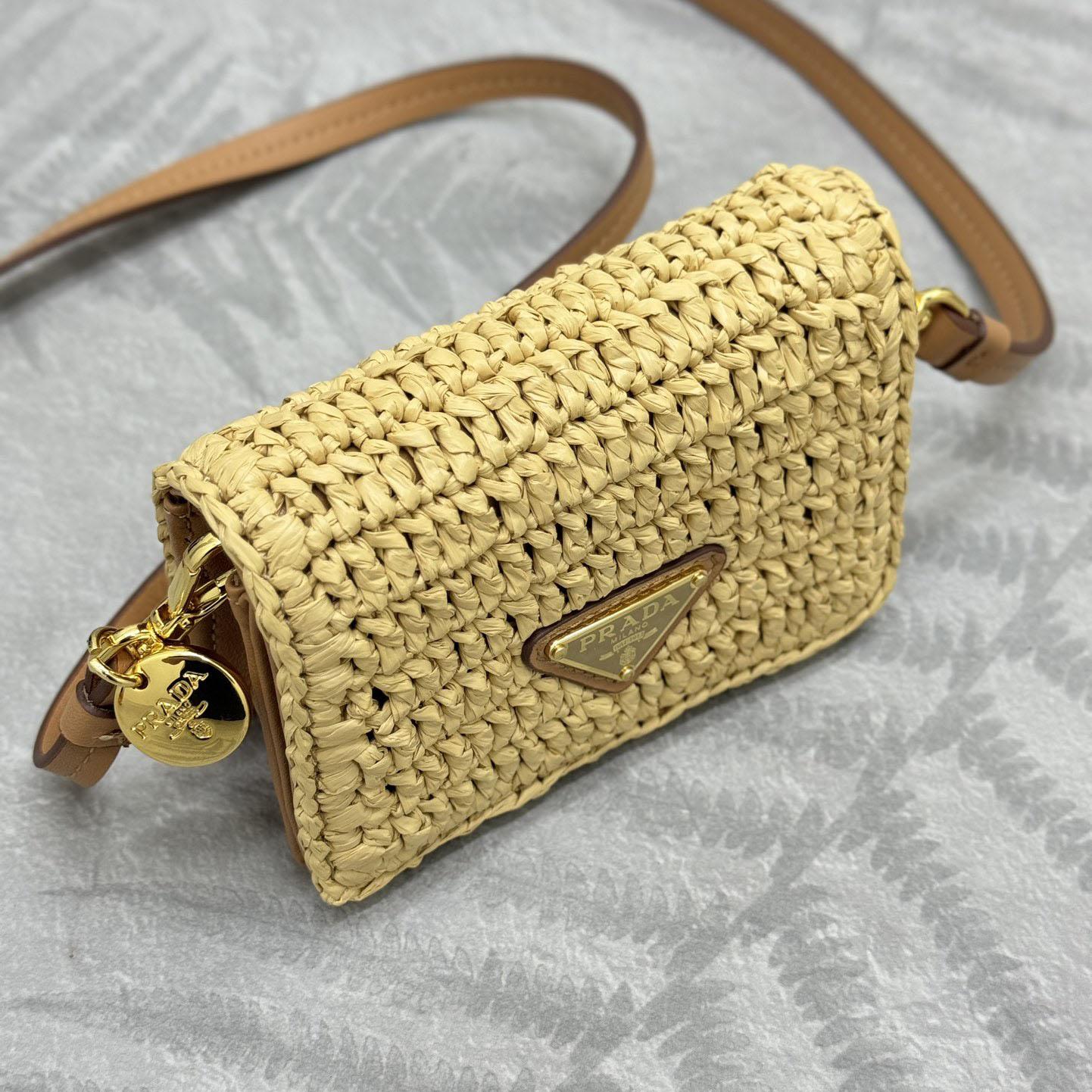 Prada Crochet Card Holder With Shoulder Strap - DesignerGu
