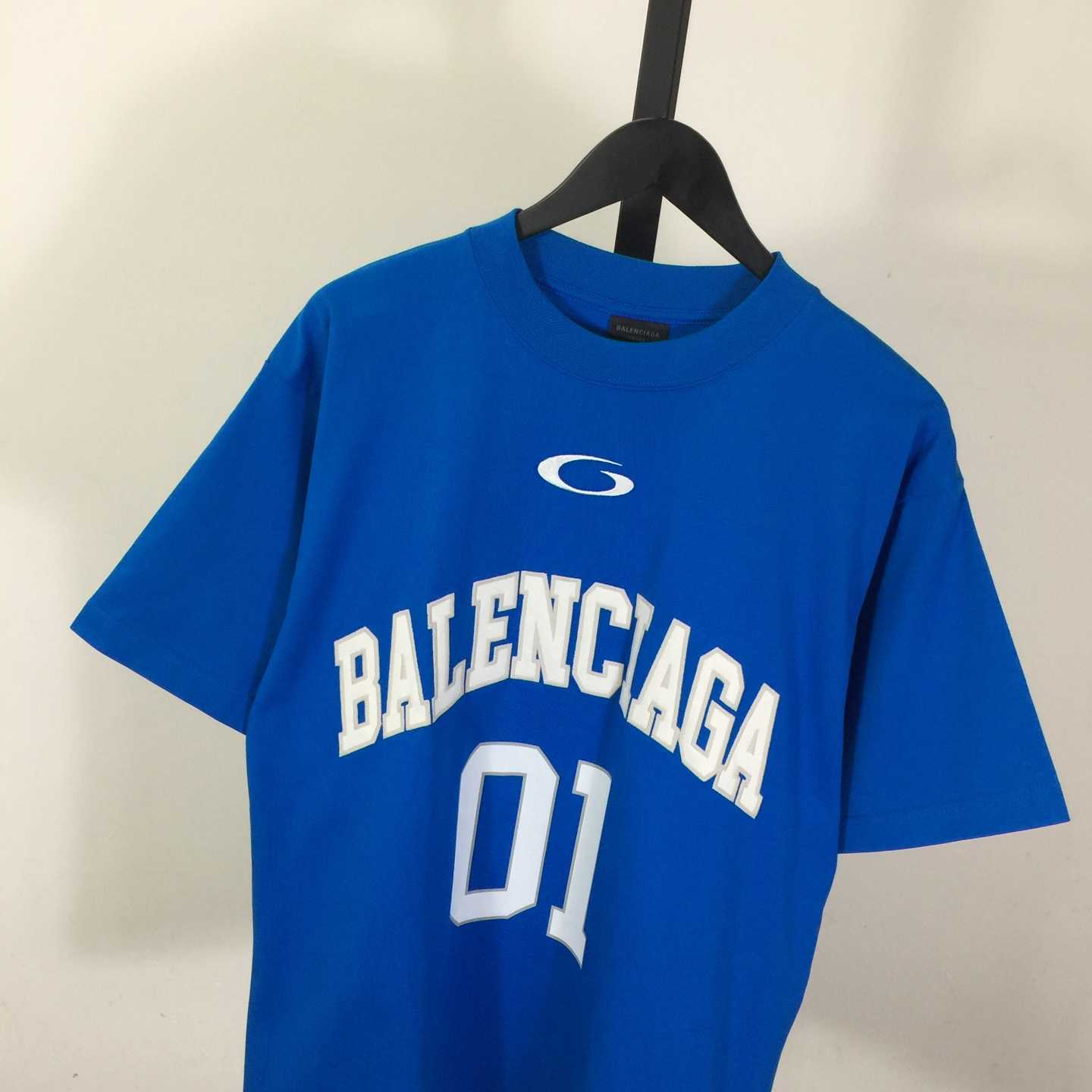 Balenciaga Basketball Series - Oversized T-Shirt In Blue - DesignerGu